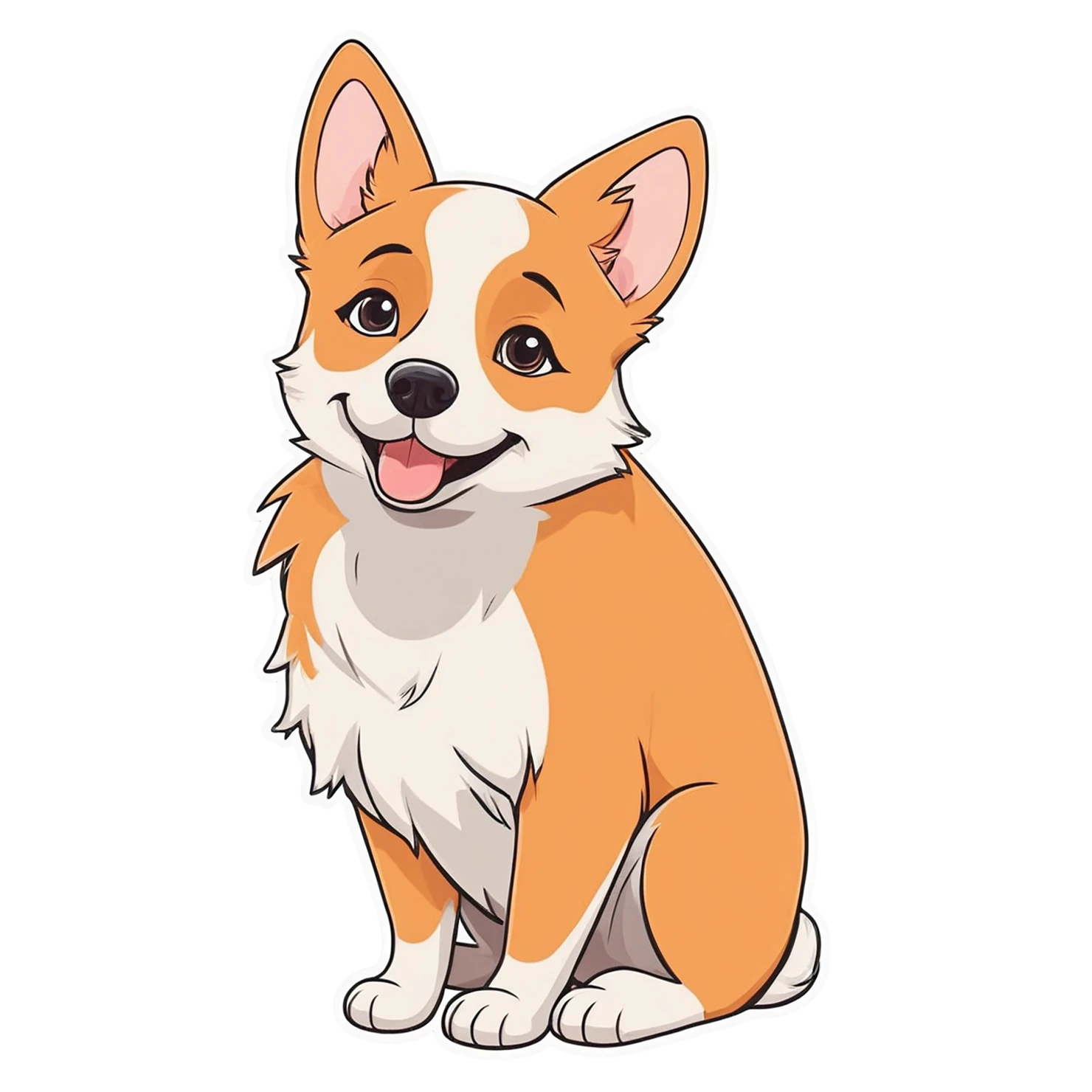 Dog cute sticker isolated on transparent background #15642