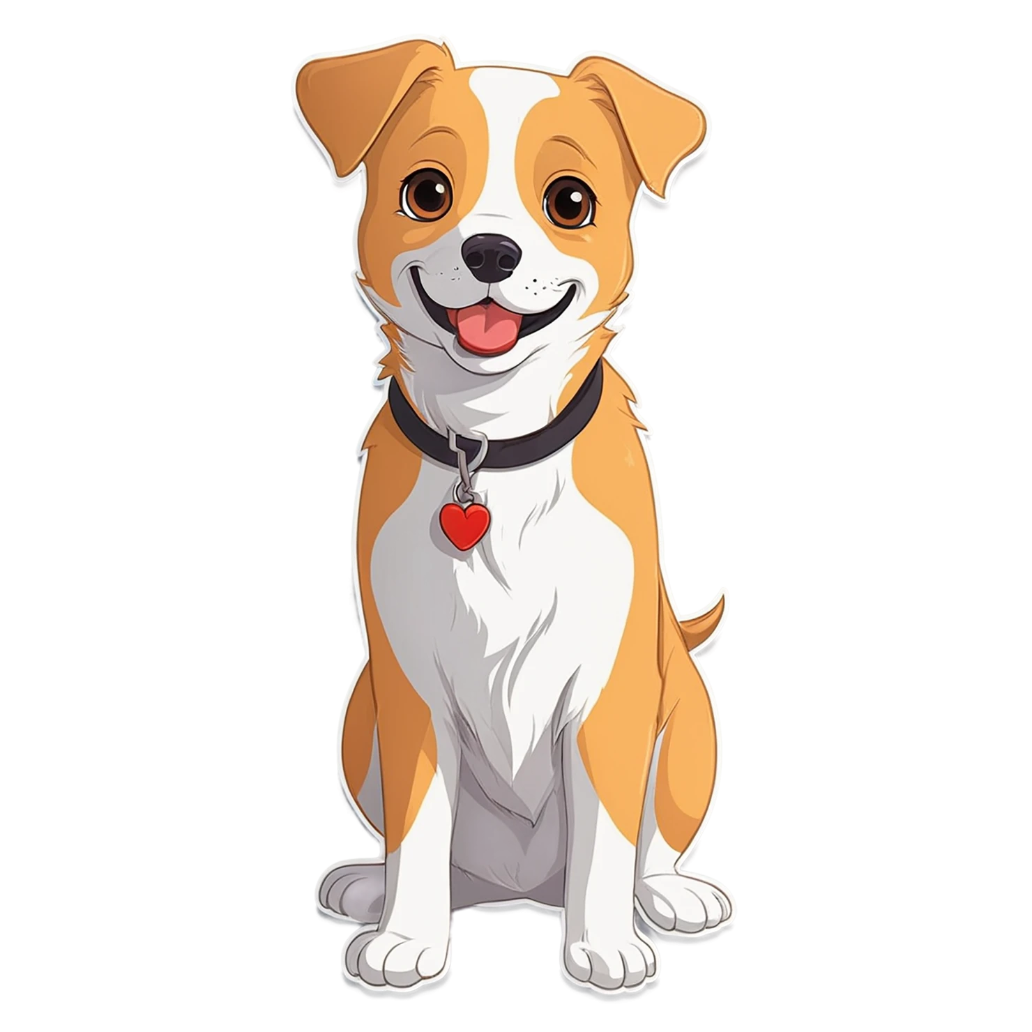 Dog cute sticker isolated on transparent background #15643