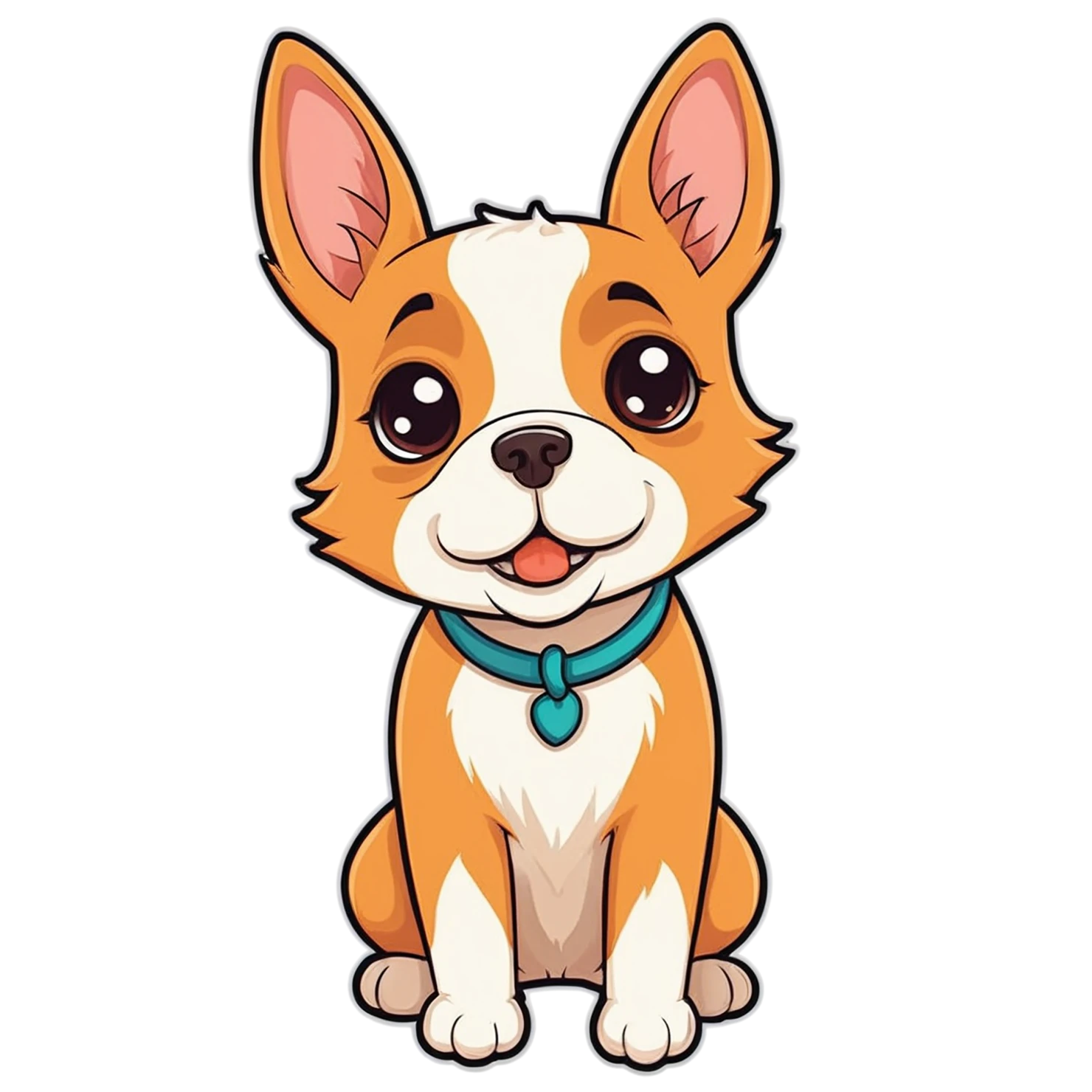 Dog cute sticker isolated on transparent background #15650