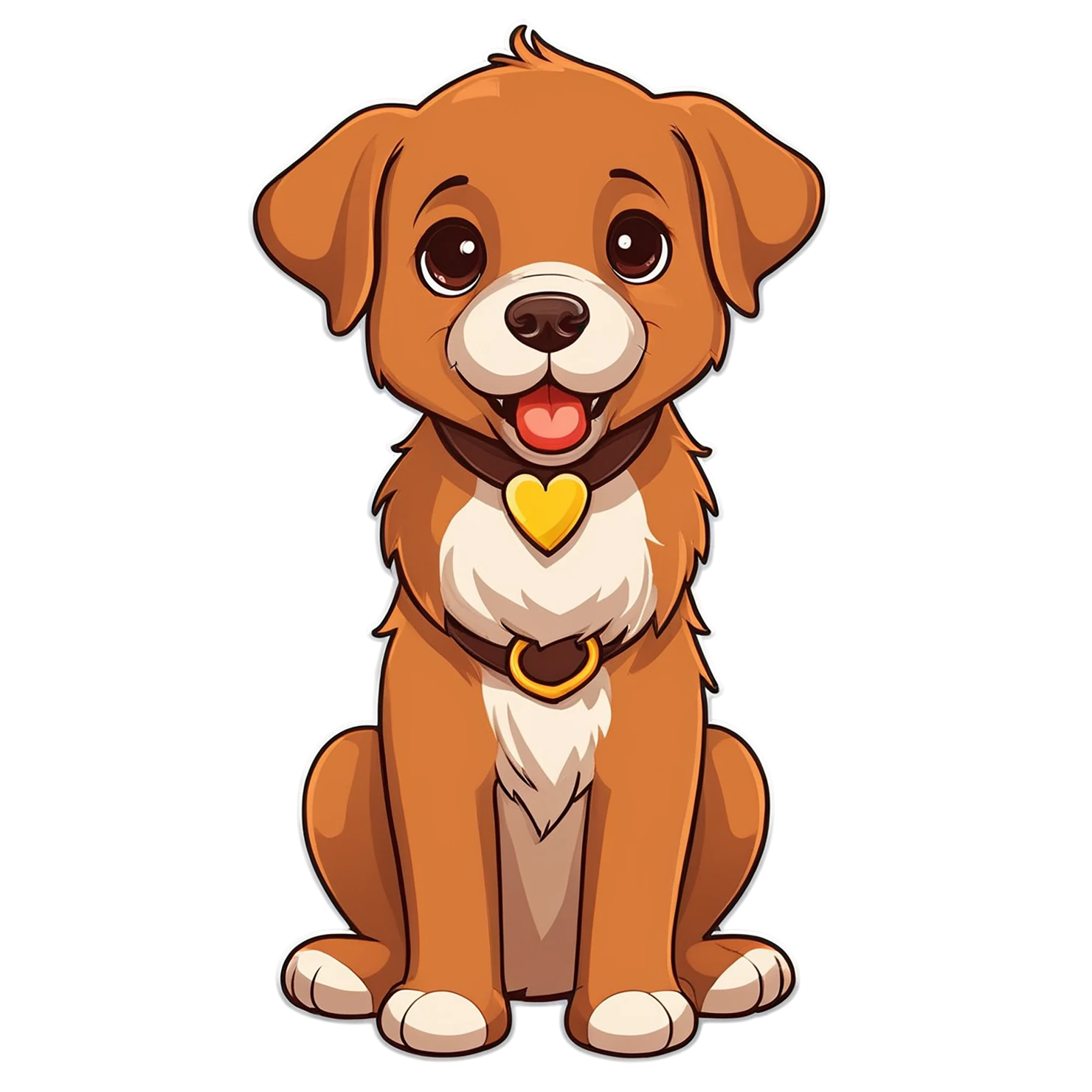 Dog cute sticker isolated on transparent background #15651