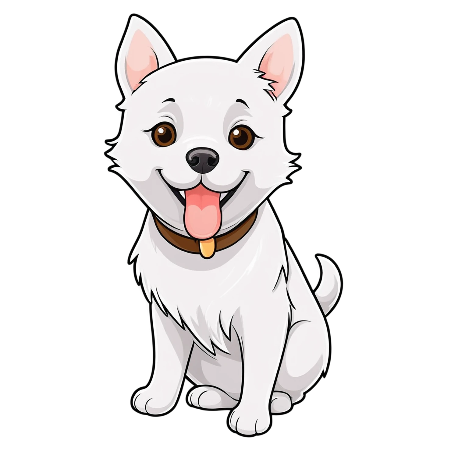 Dog cute sticker isolated on transparent background #15655