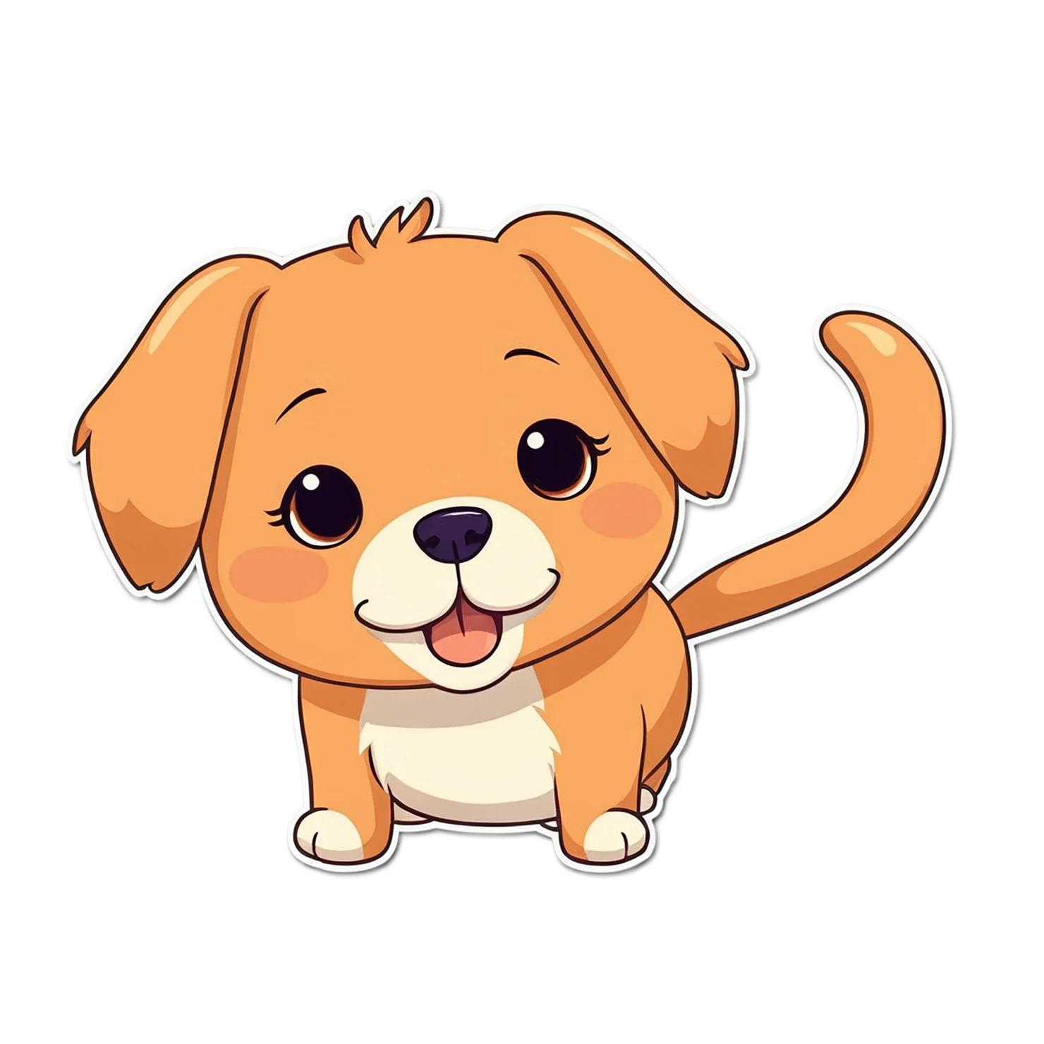 Dog cute sticker isolated on transparent background #15656