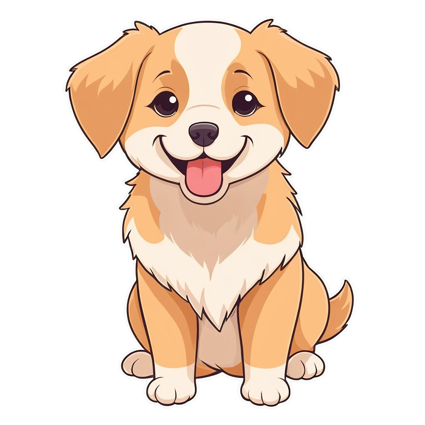 Dog cute sticker isolated on transparent background #15657