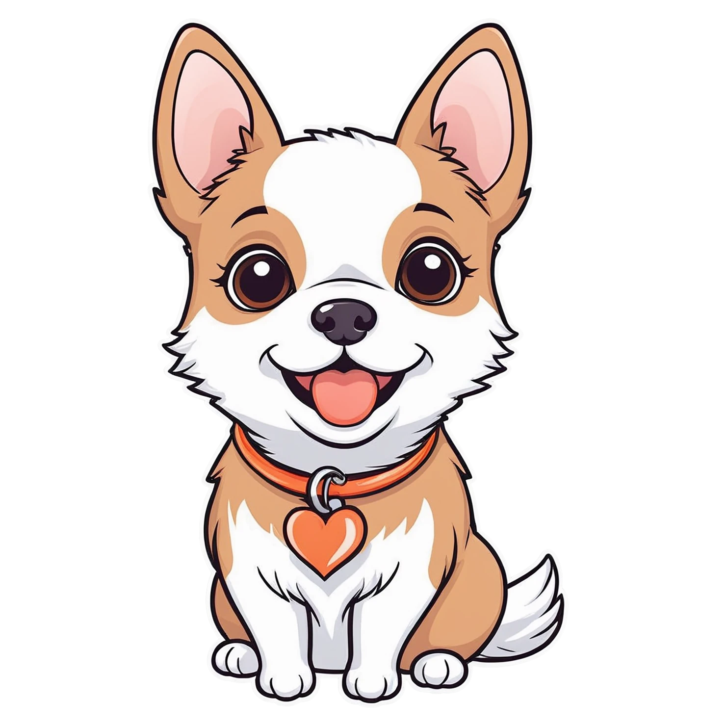 Dog cute sticker isolated on transparent background #15660