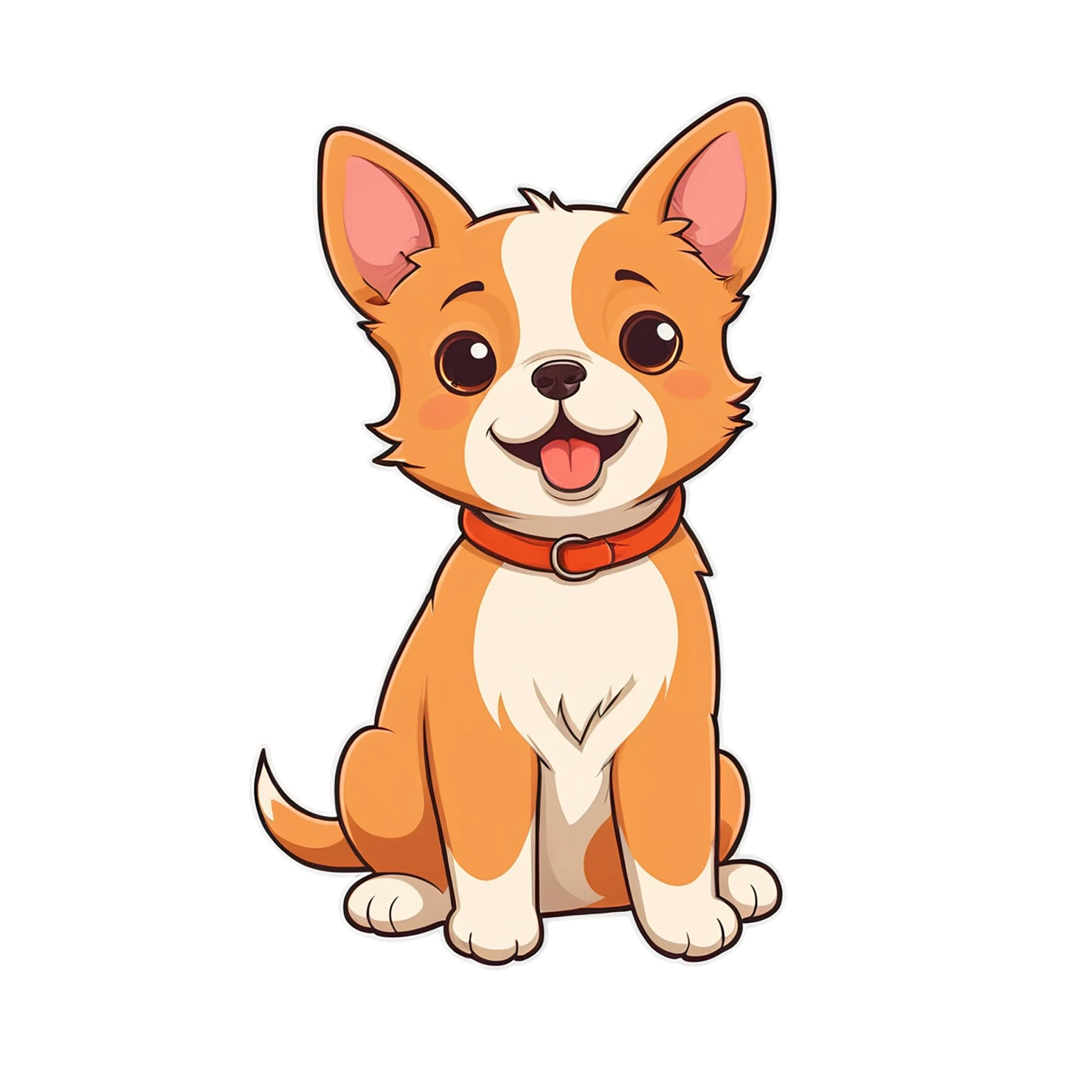 Dog cute sticker isolated on transparent background #15661