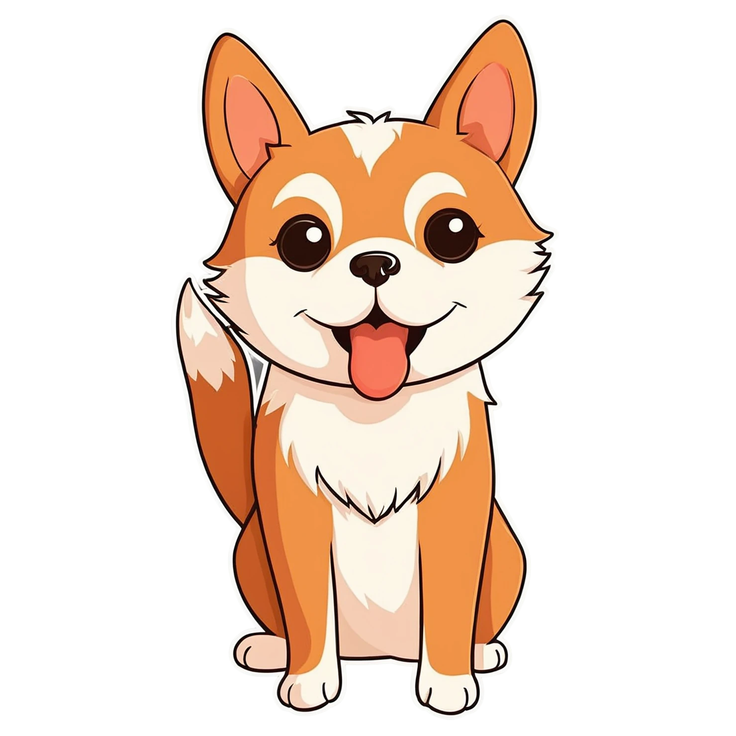 Dog cute sticker isolated on transparent background #15663