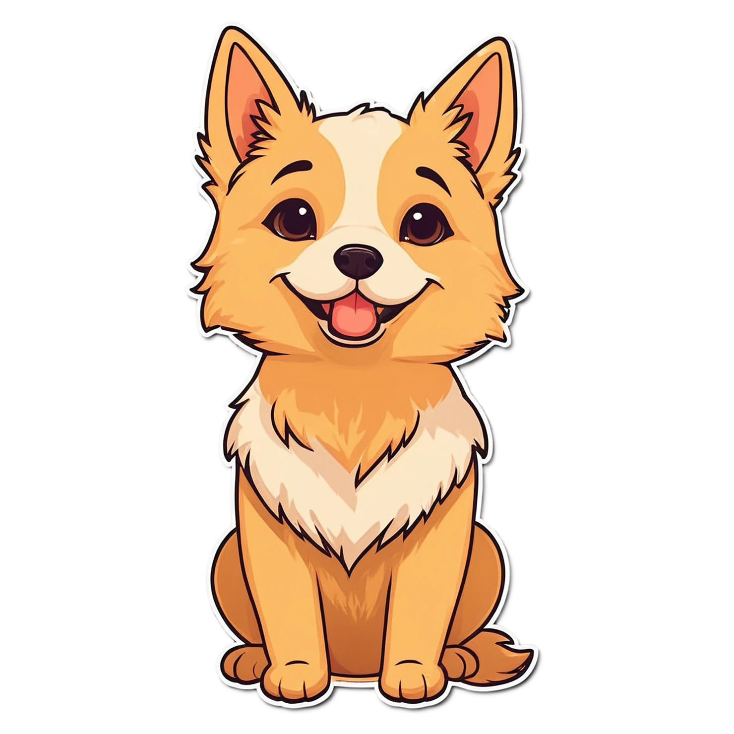 Dog cute sticker isolated on transparent background #15667