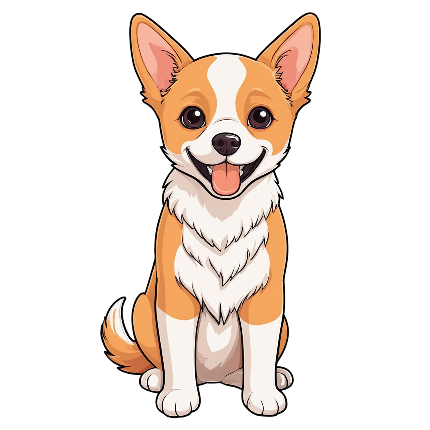 Dog cute sticker isolated on transparent background #15673