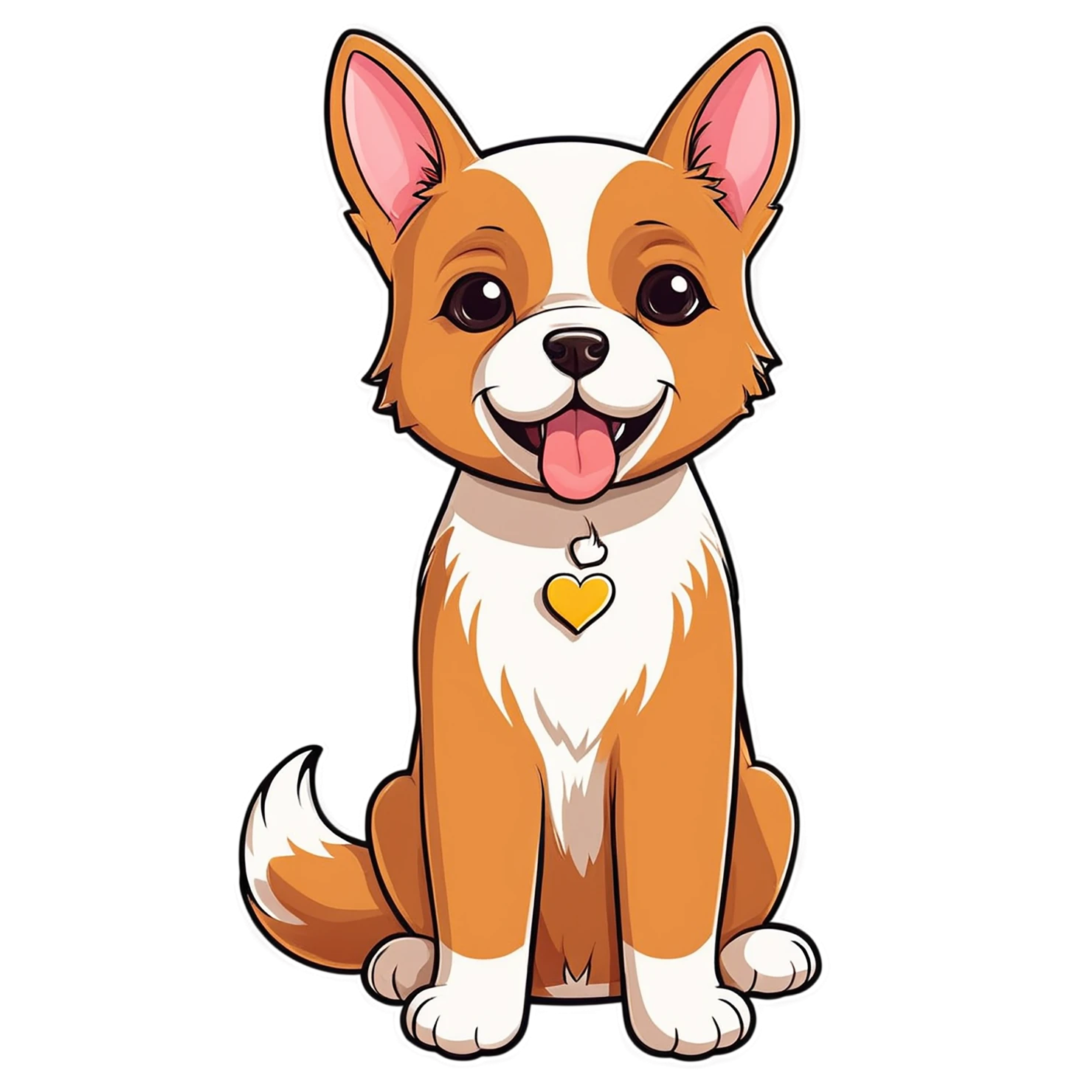 Dog cute sticker isolated on transparent background #15675