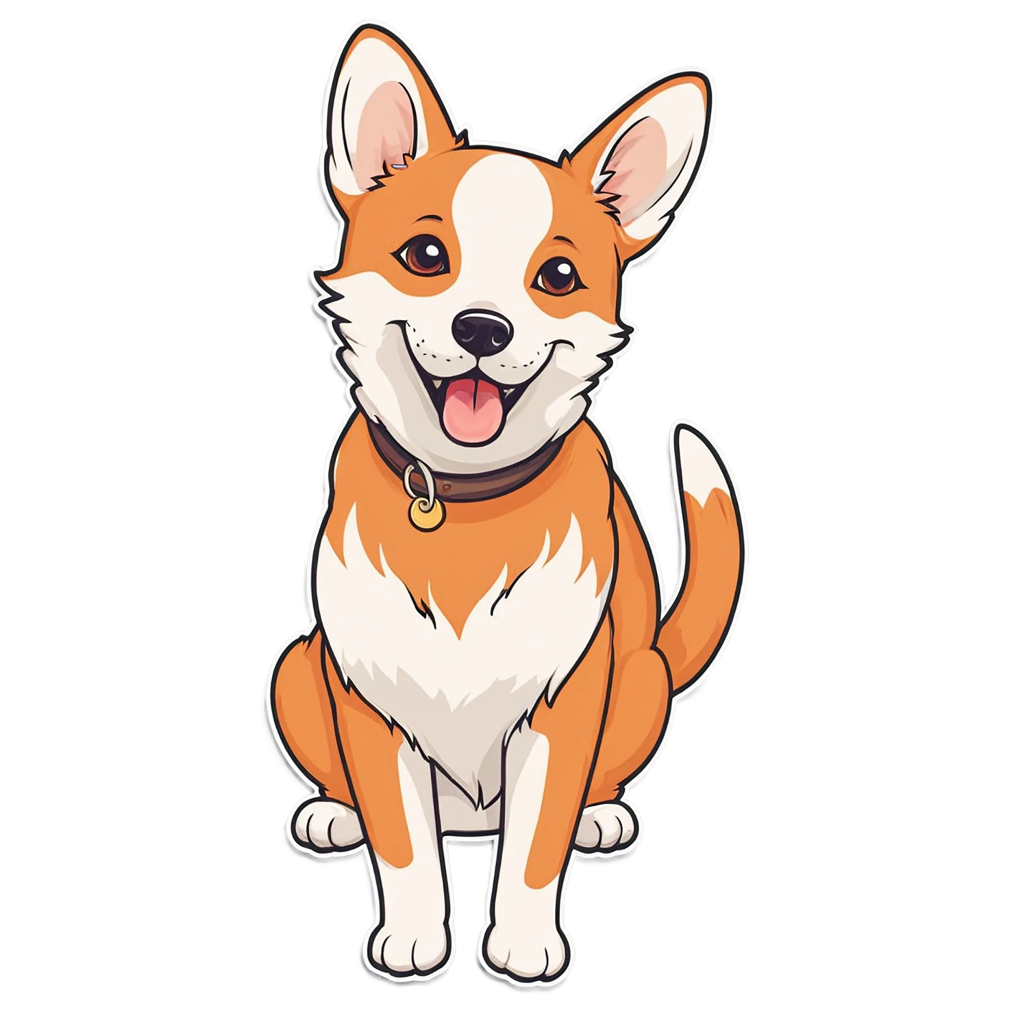 Dog cute sticker isolated on transparent background #15676