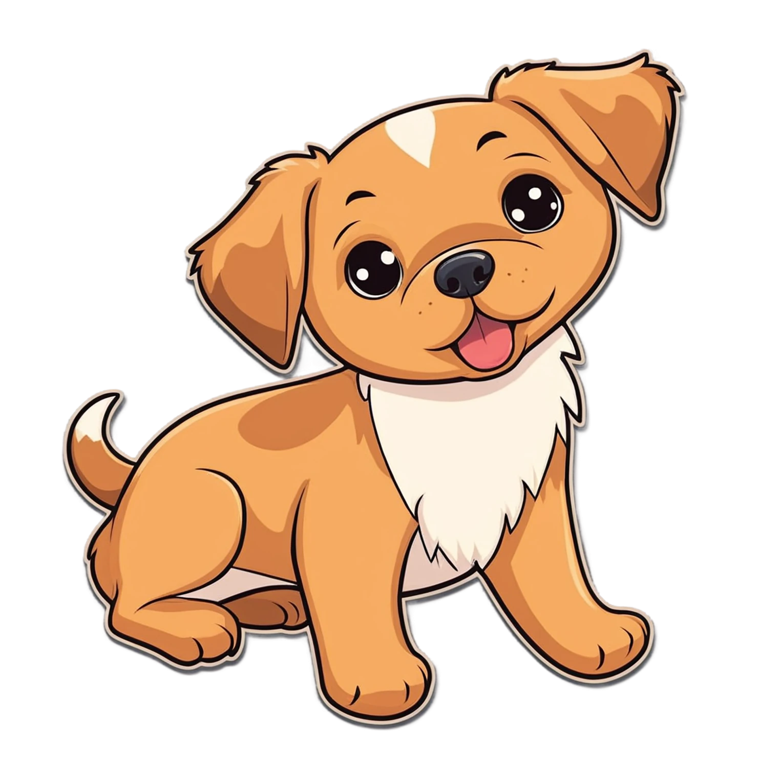 Dog cute sticker isolated on transparent background #15681