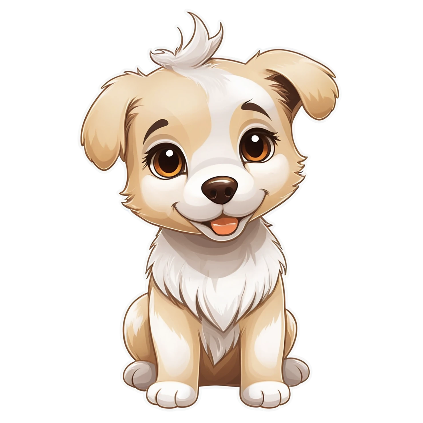 Dog cute sticker isolated on transparent background #15687
