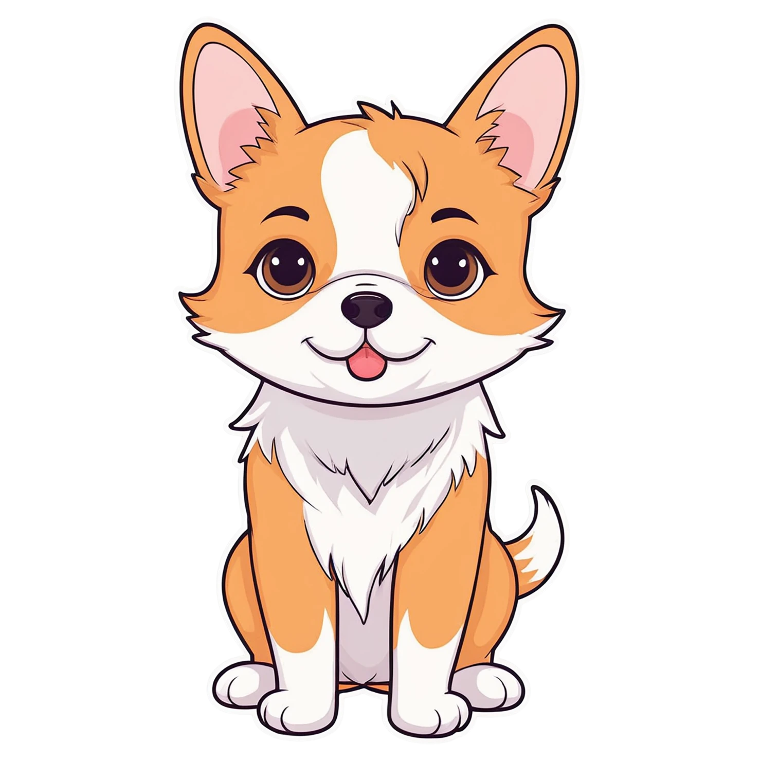 Dog cute sticker isolated on transparent background #15691