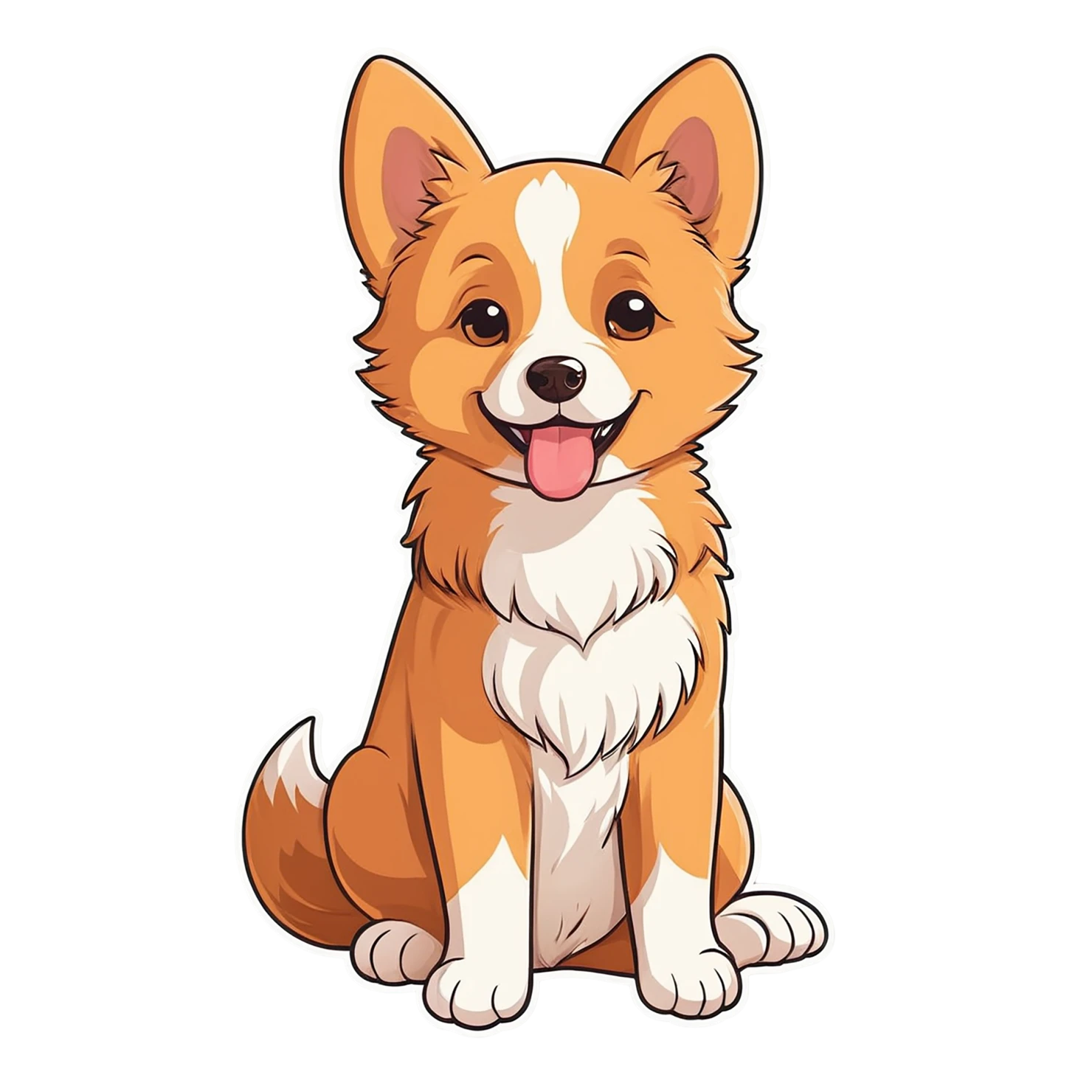 Dog cute sticker isolated on transparent background #15693