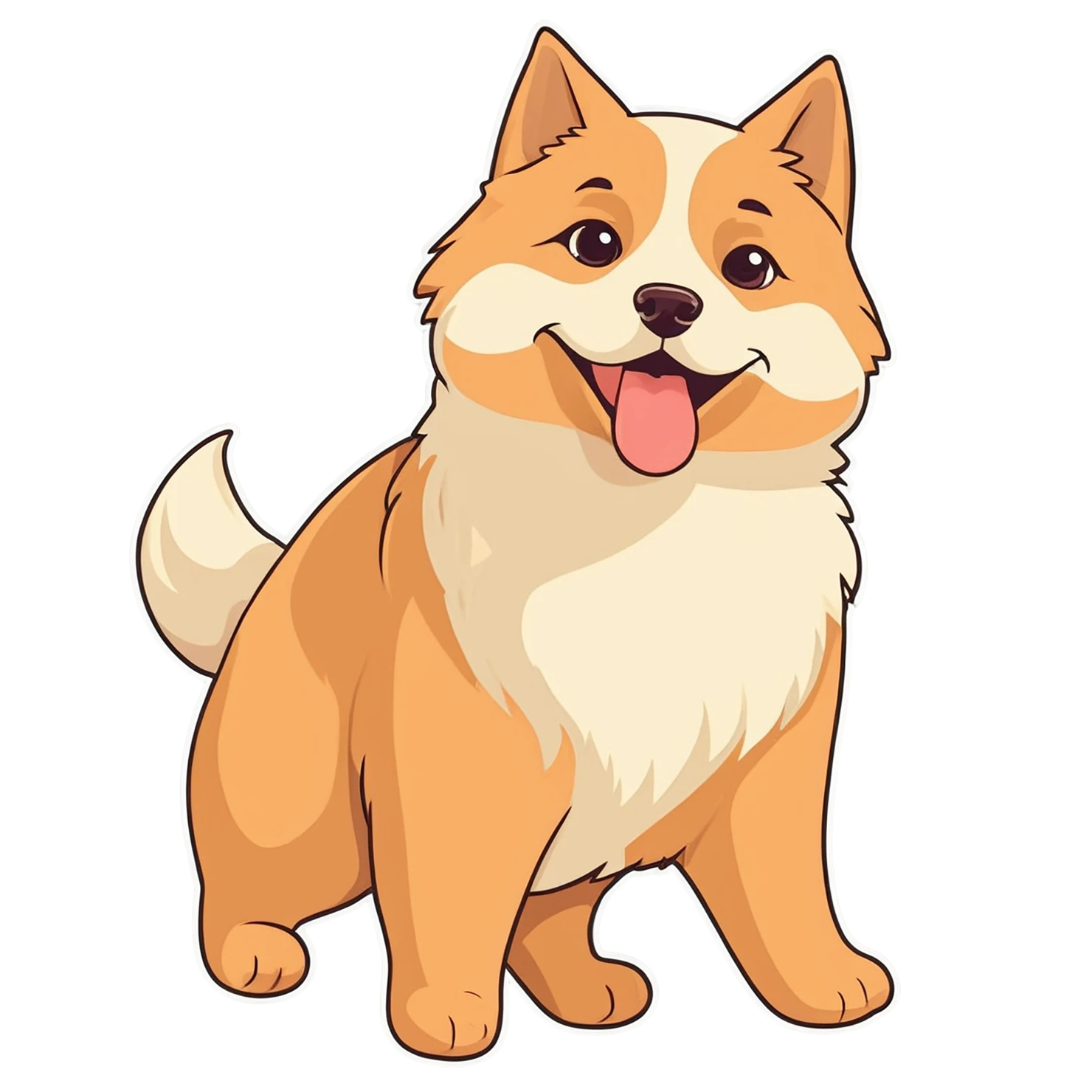 Dog cute sticker isolated on transparent background #15700