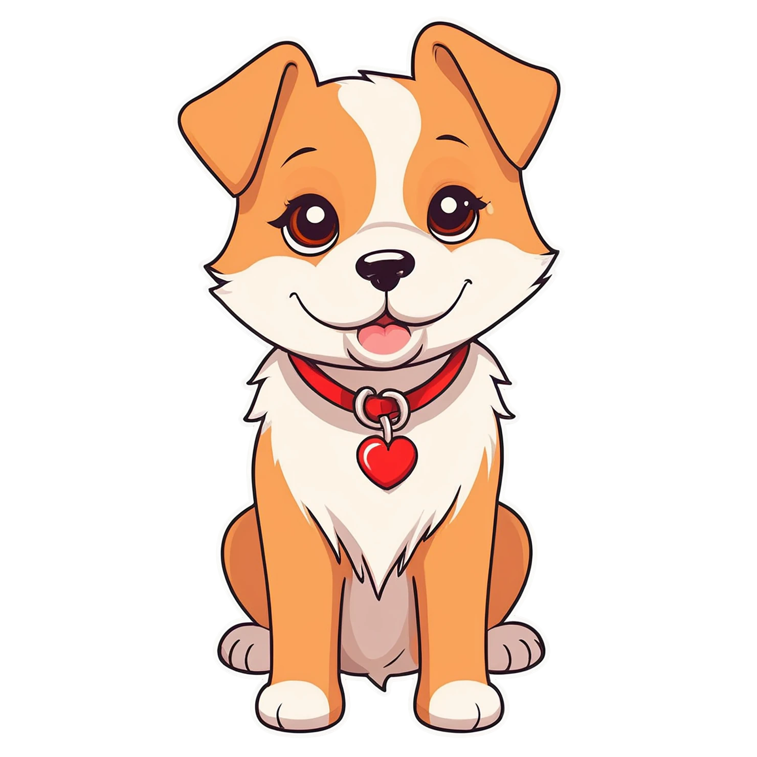 Dog cute sticker isolated on transparent background #15723