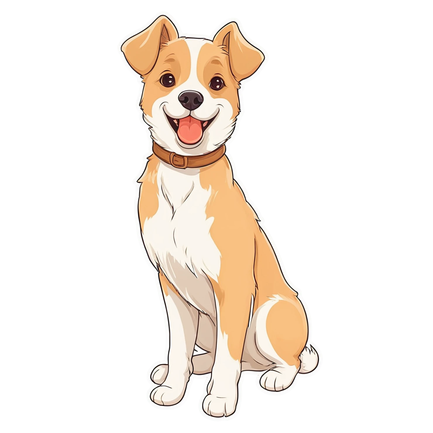 Dog cute sticker isolated on transparent background #15725