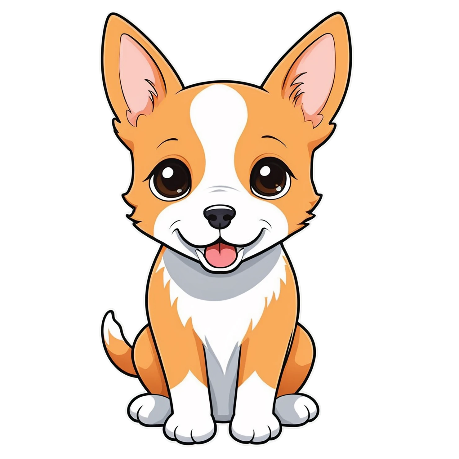 Dog cute sticker isolated on transparent background #15726
