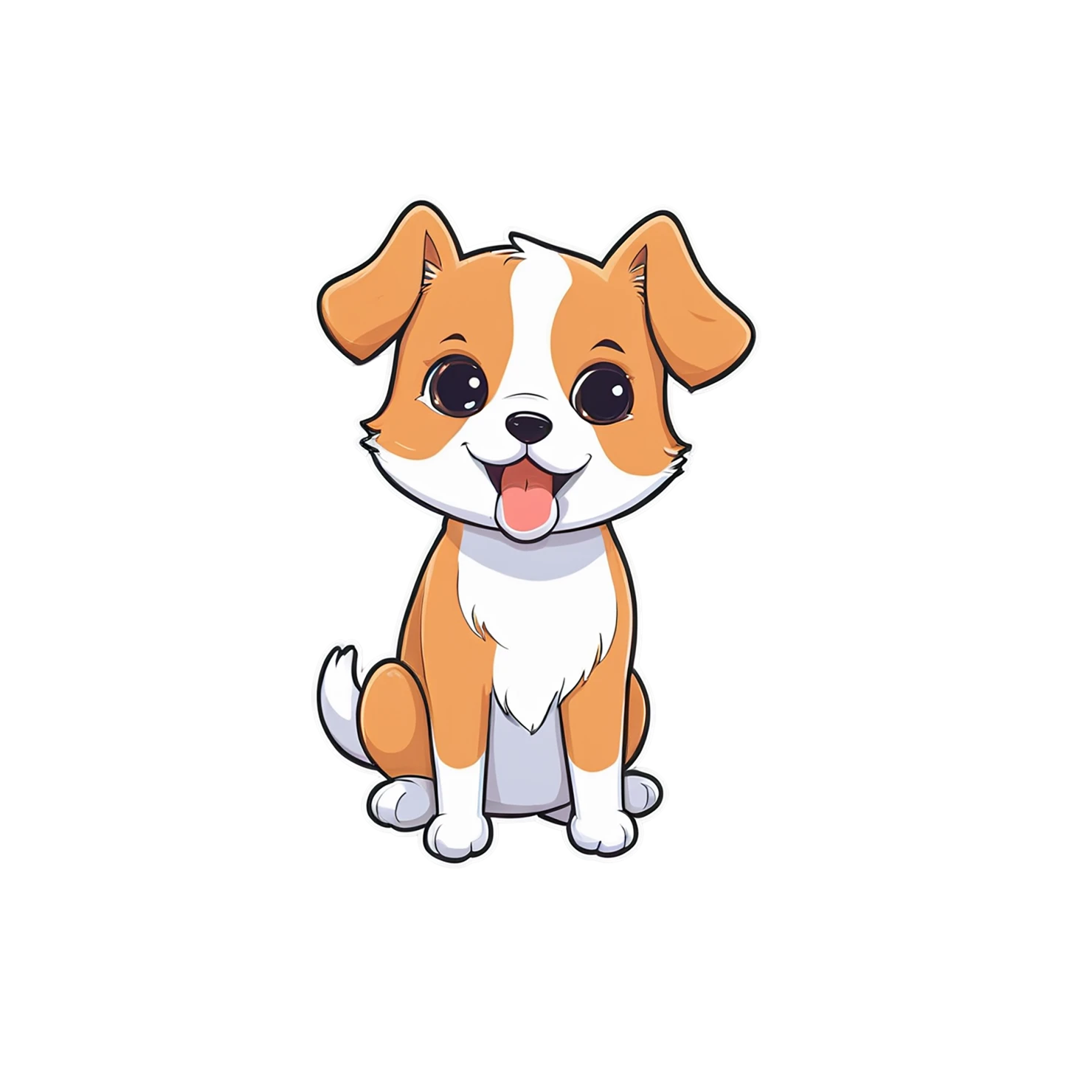 Dog cute sticker isolated on transparent background #15728