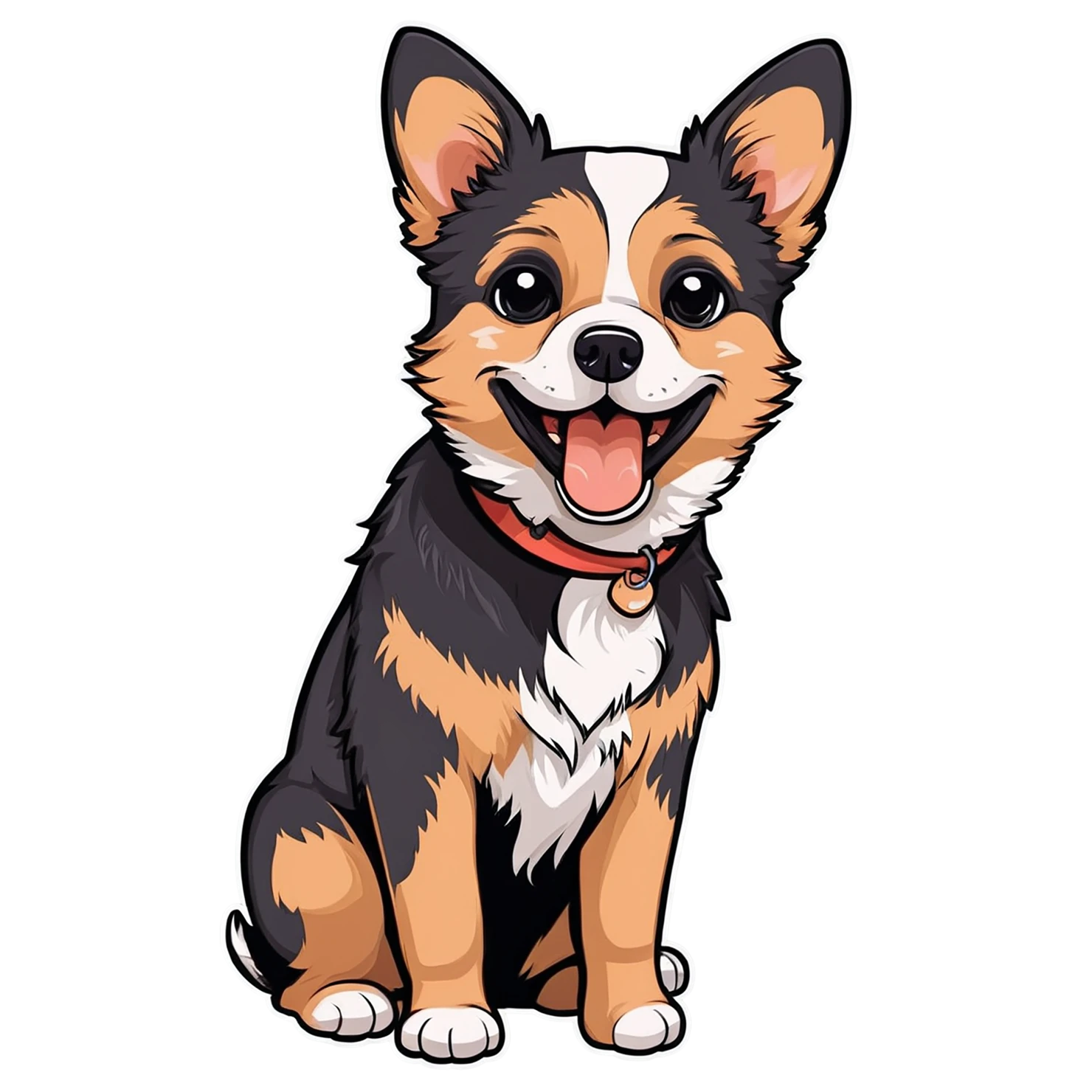 Dog cute sticker isolated on transparent background #15729