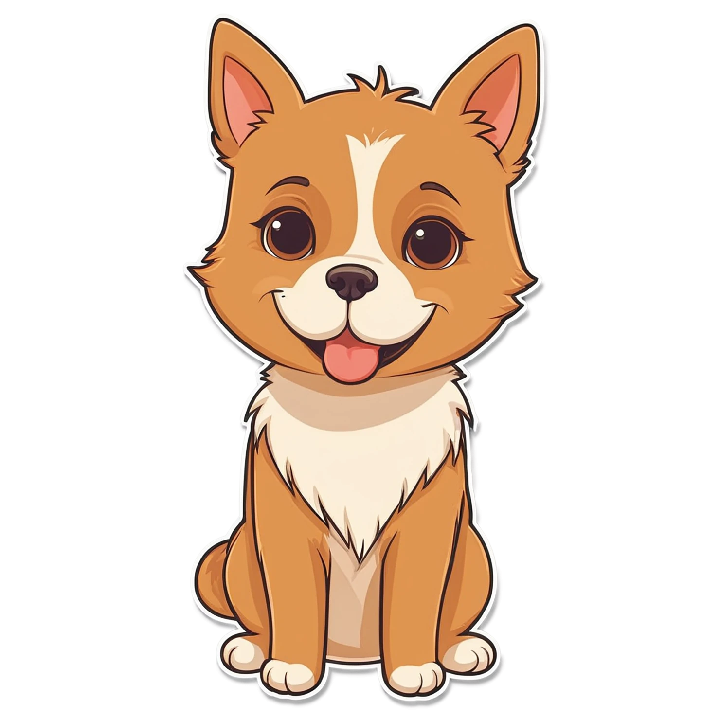 Dog cute sticker isolated on transparent background #15733