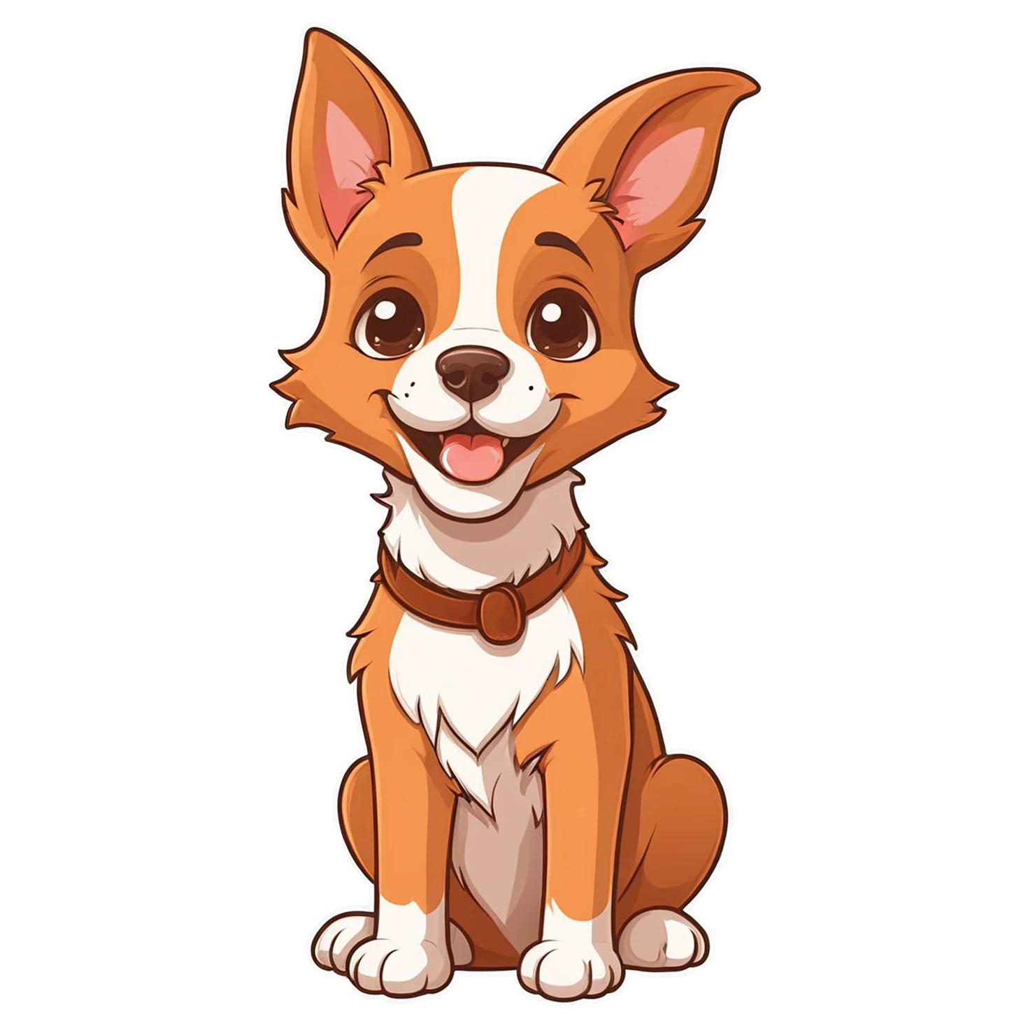 Dog cute sticker isolated on transparent background #15737