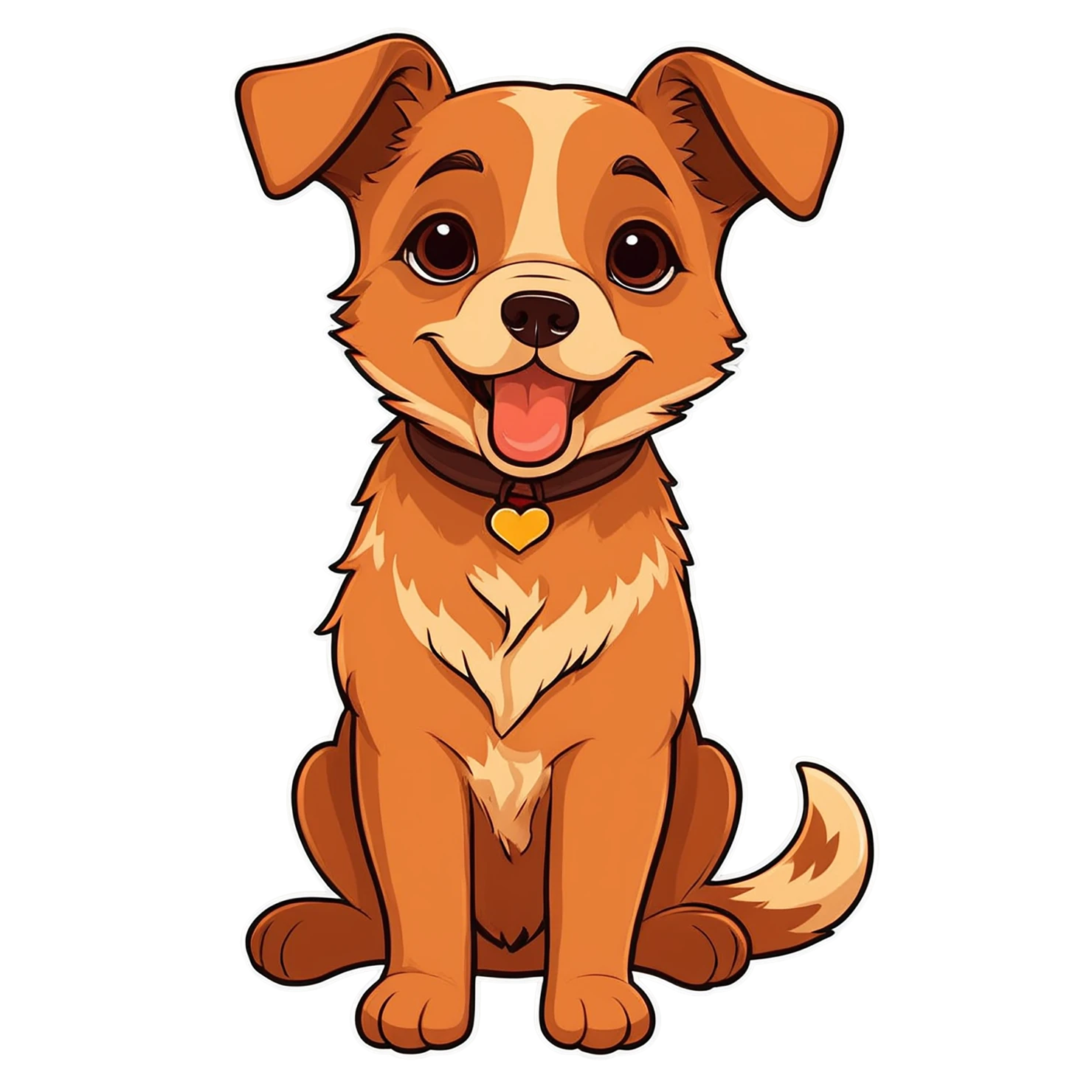 Dog cute sticker isolated on transparent background #15743
