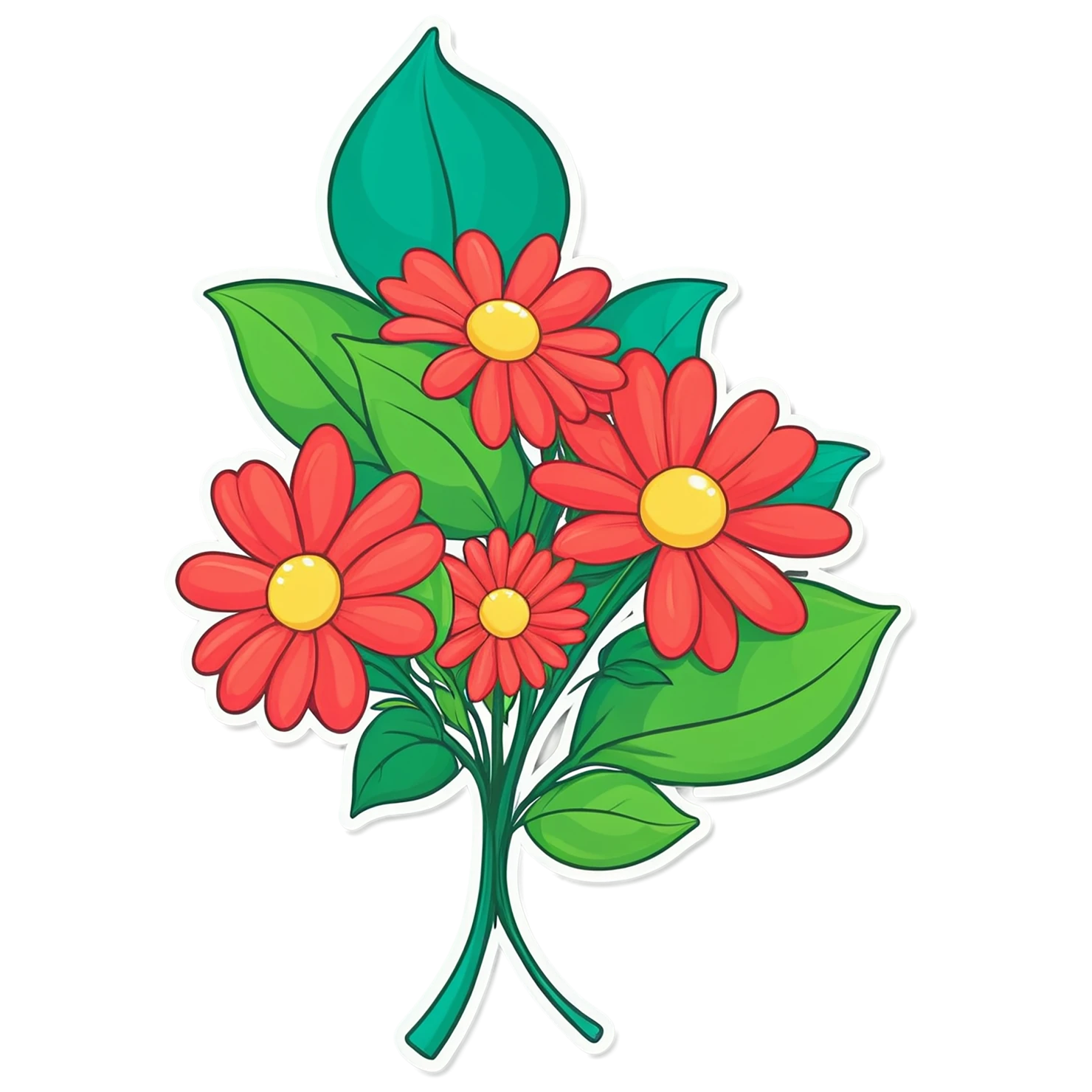 Floral cute sticker isolated on transparent background #15765