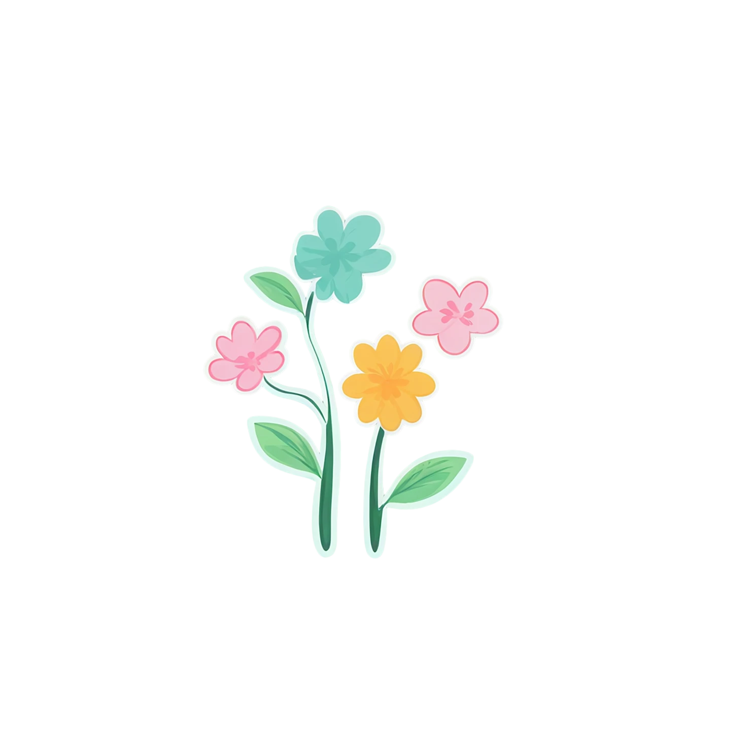 Floral cute sticker isolated on transparent background #15791