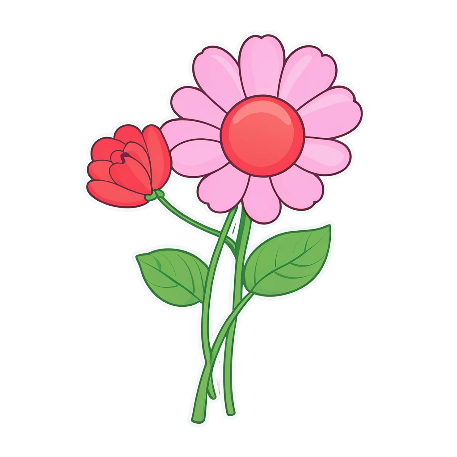 Floral cute sticker isolated on transparent background #15800