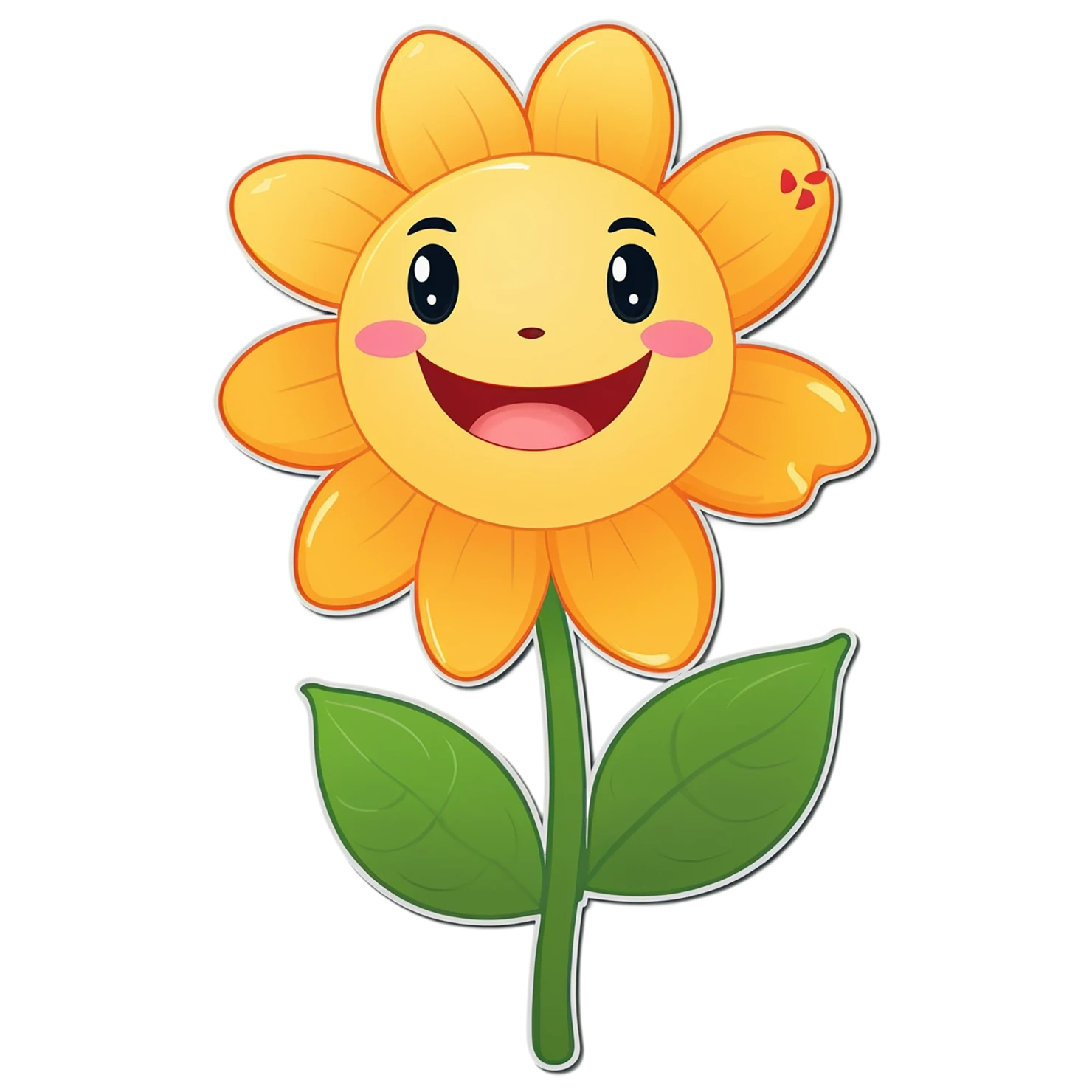 Floral cute sticker isolated on transparent background #15845