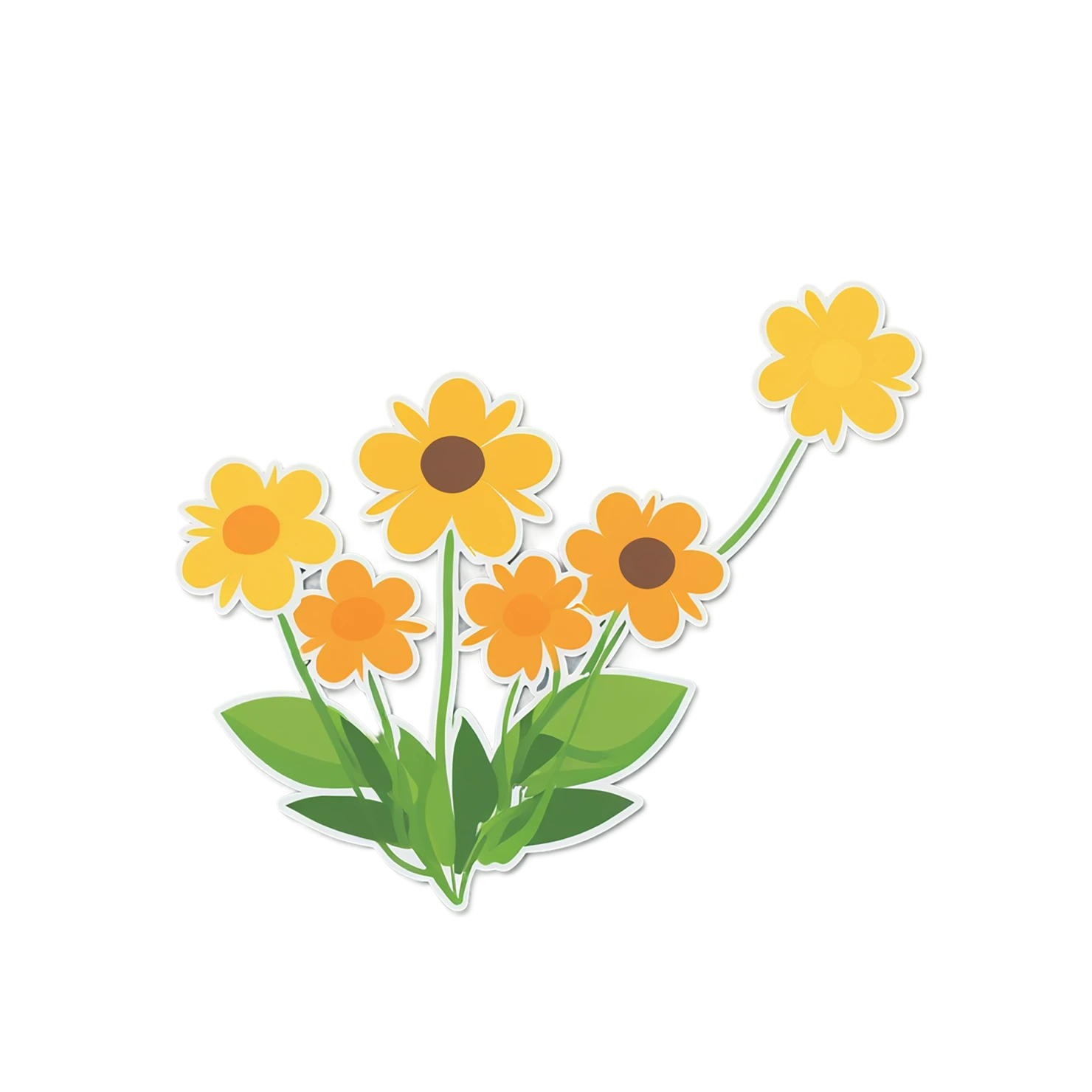 Floral cute sticker isolated on transparent background #15890