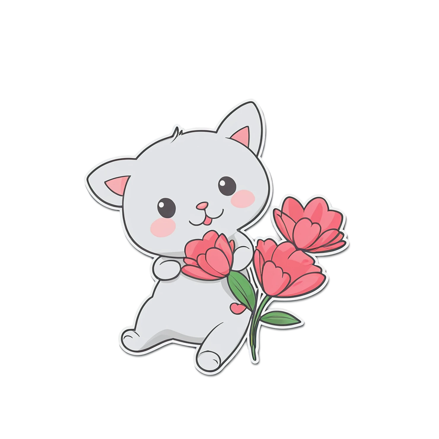 Floral cute sticker isolated on transparent background #15917
