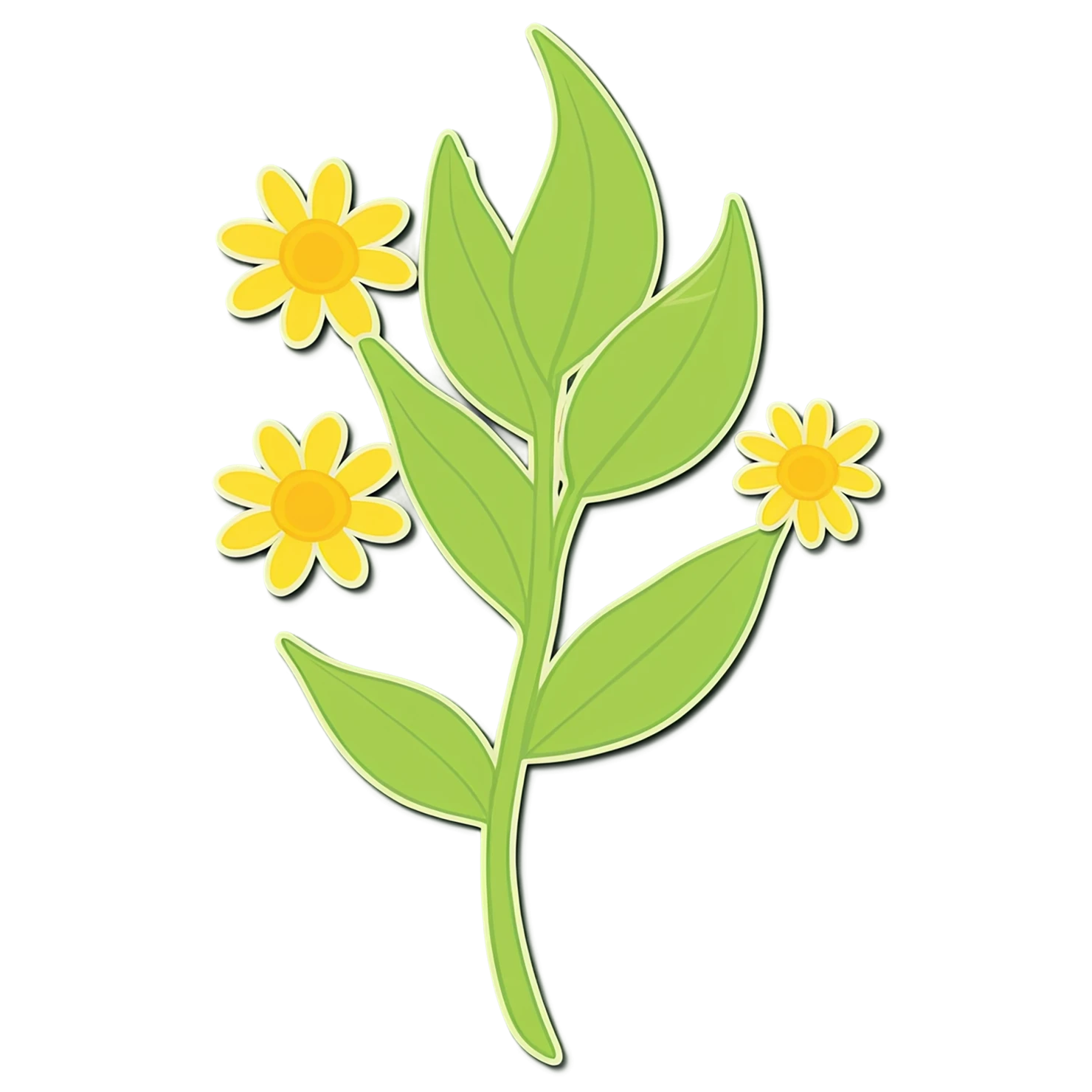 Floral cute sticker isolated on transparent background #15998