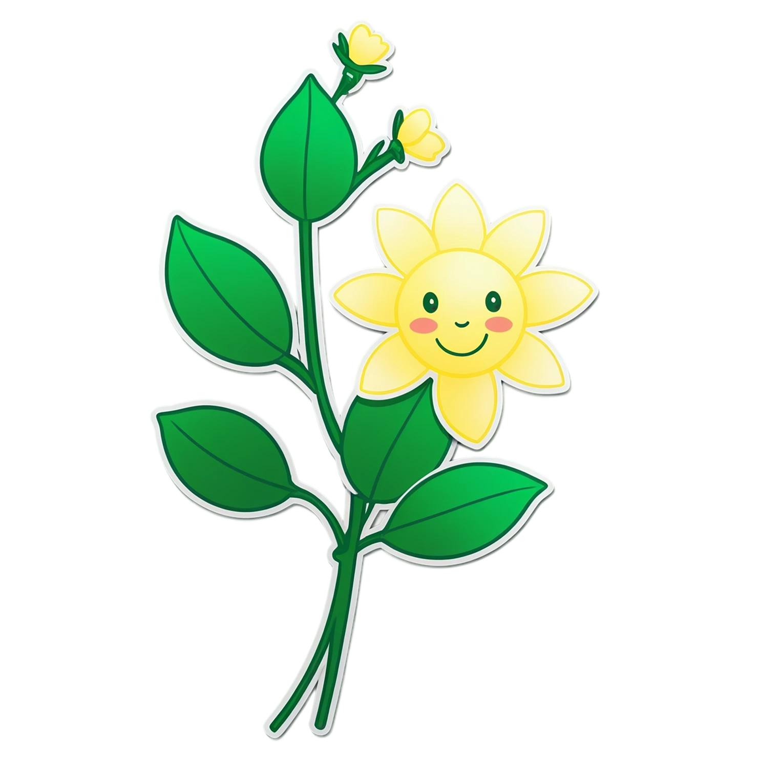 Floral cute sticker isolated on transparent background #16019