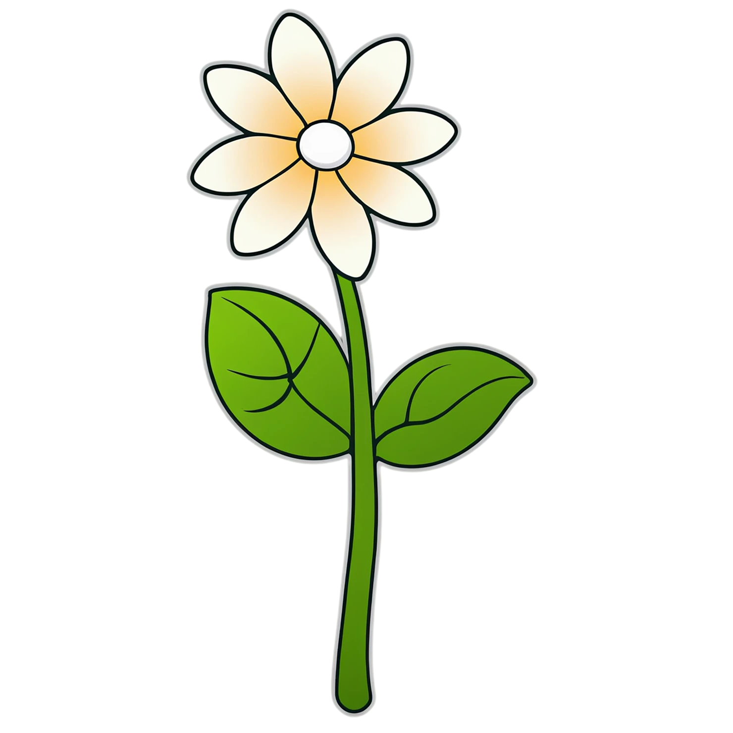 Floral cute sticker isolated on transparent background #16032