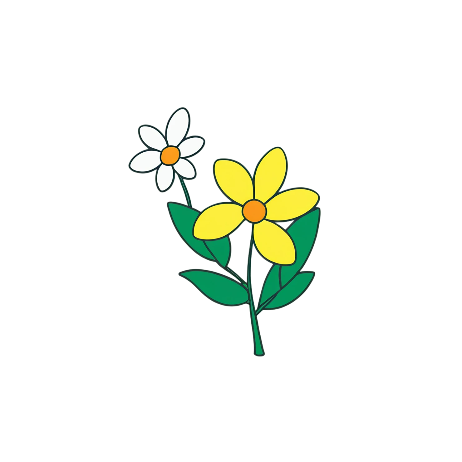 Floral cute sticker isolated on transparent background #16048