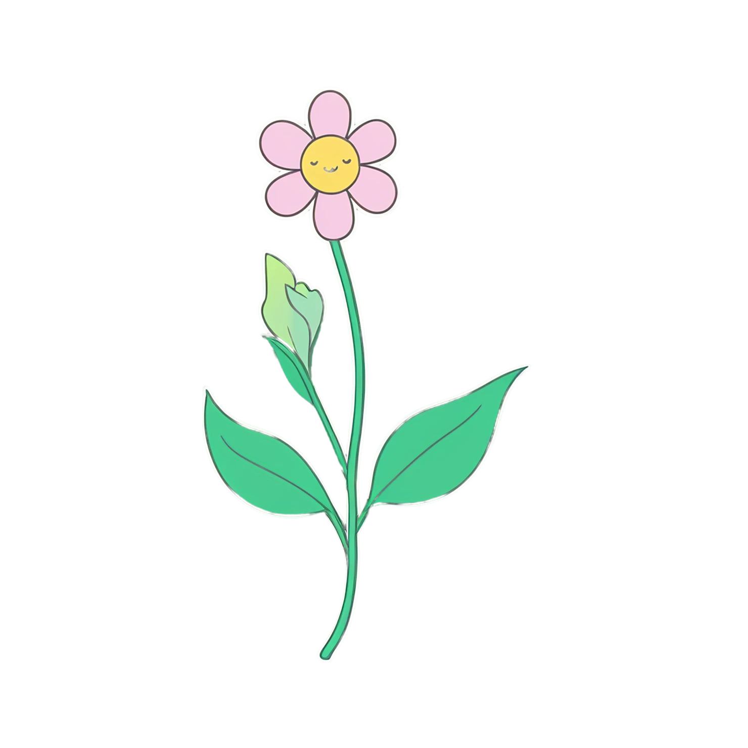 Floral cute sticker isolated on transparent background #16060