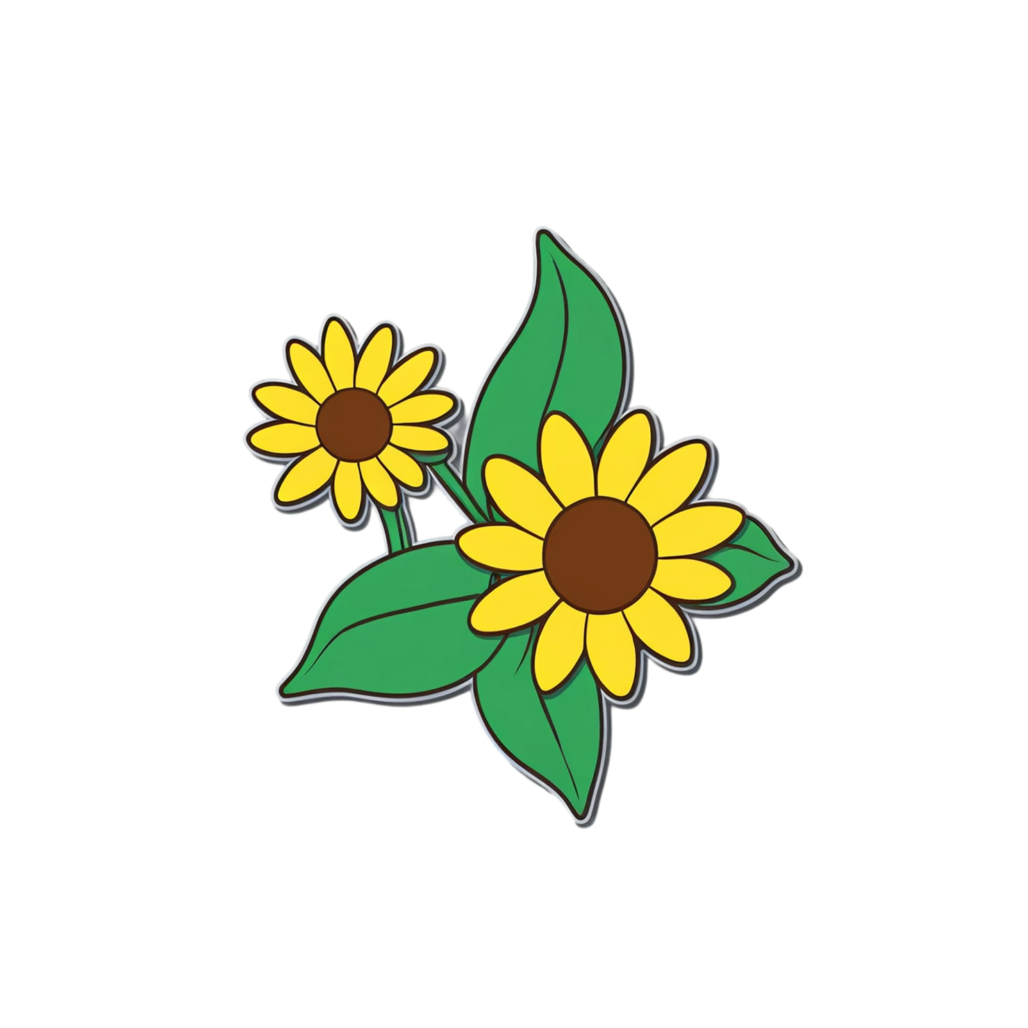 Floral cute sticker isolated on transparent background #16092