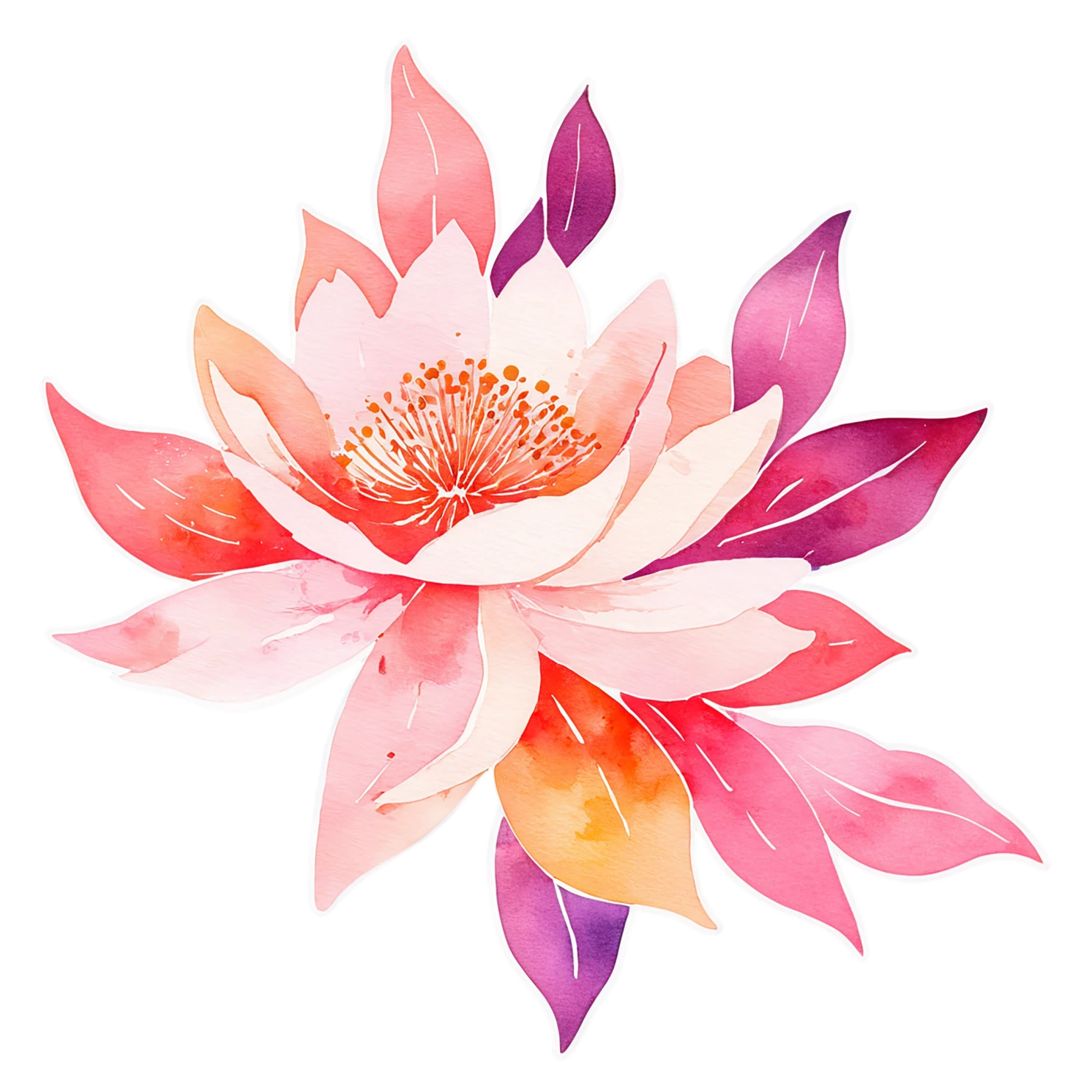 Floral watercolor sticker isolated on transparent background #16116