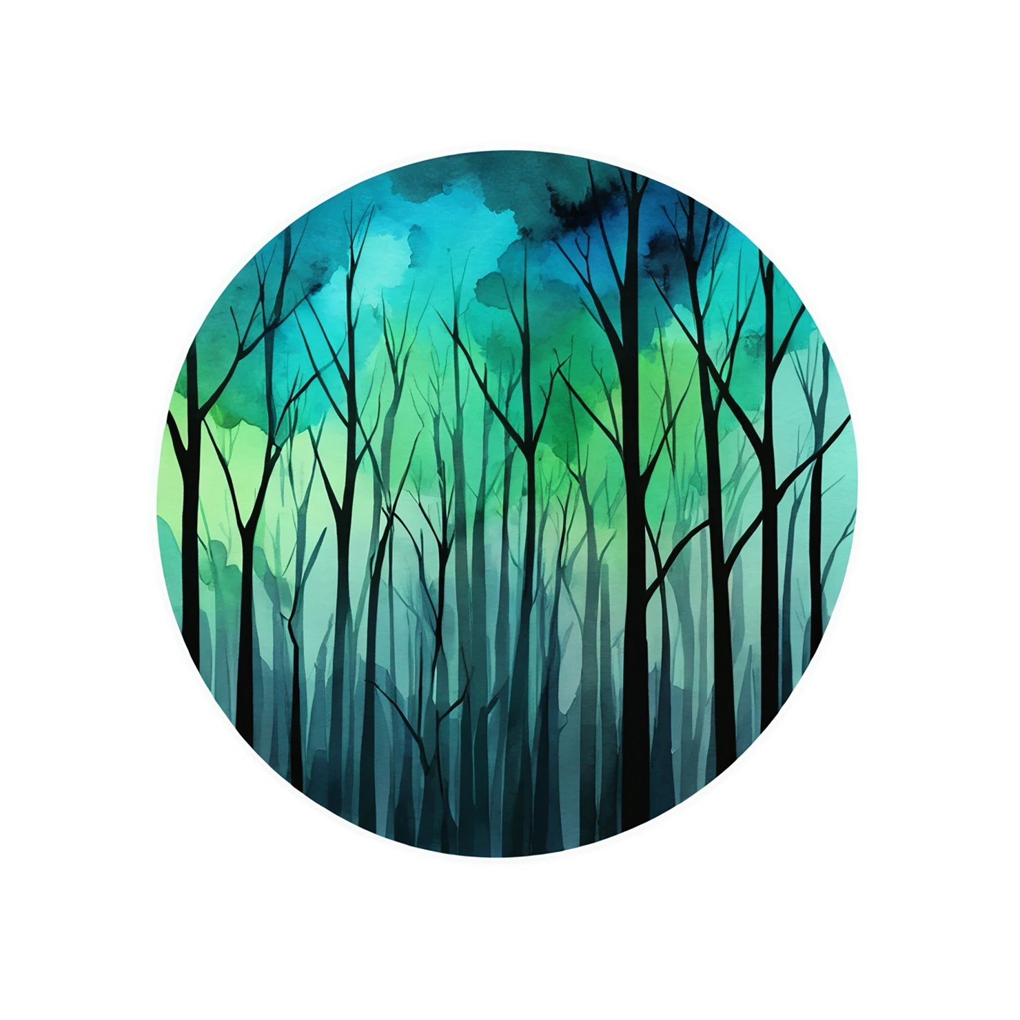 Forest watercolor sticker isolated on transparent background #16598