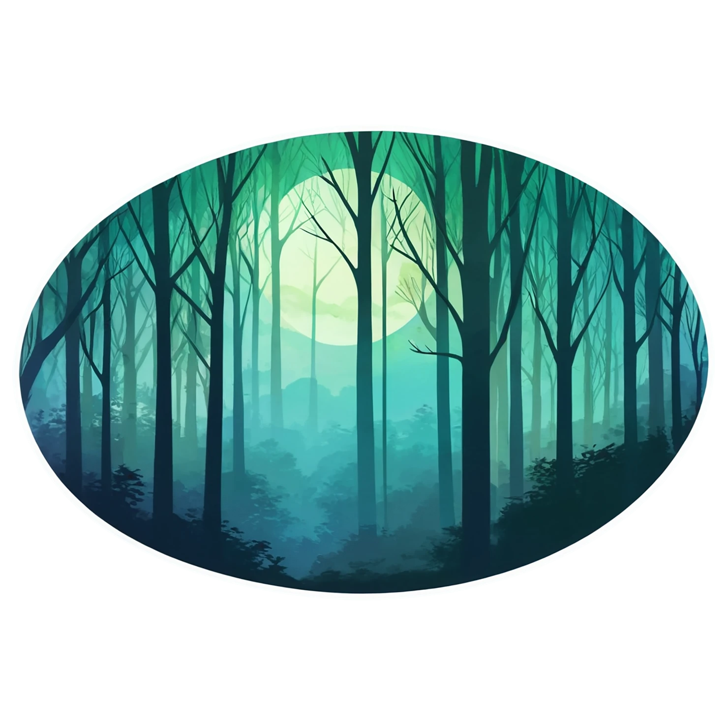 Forest watercolor sticker isolated on transparent background #16623