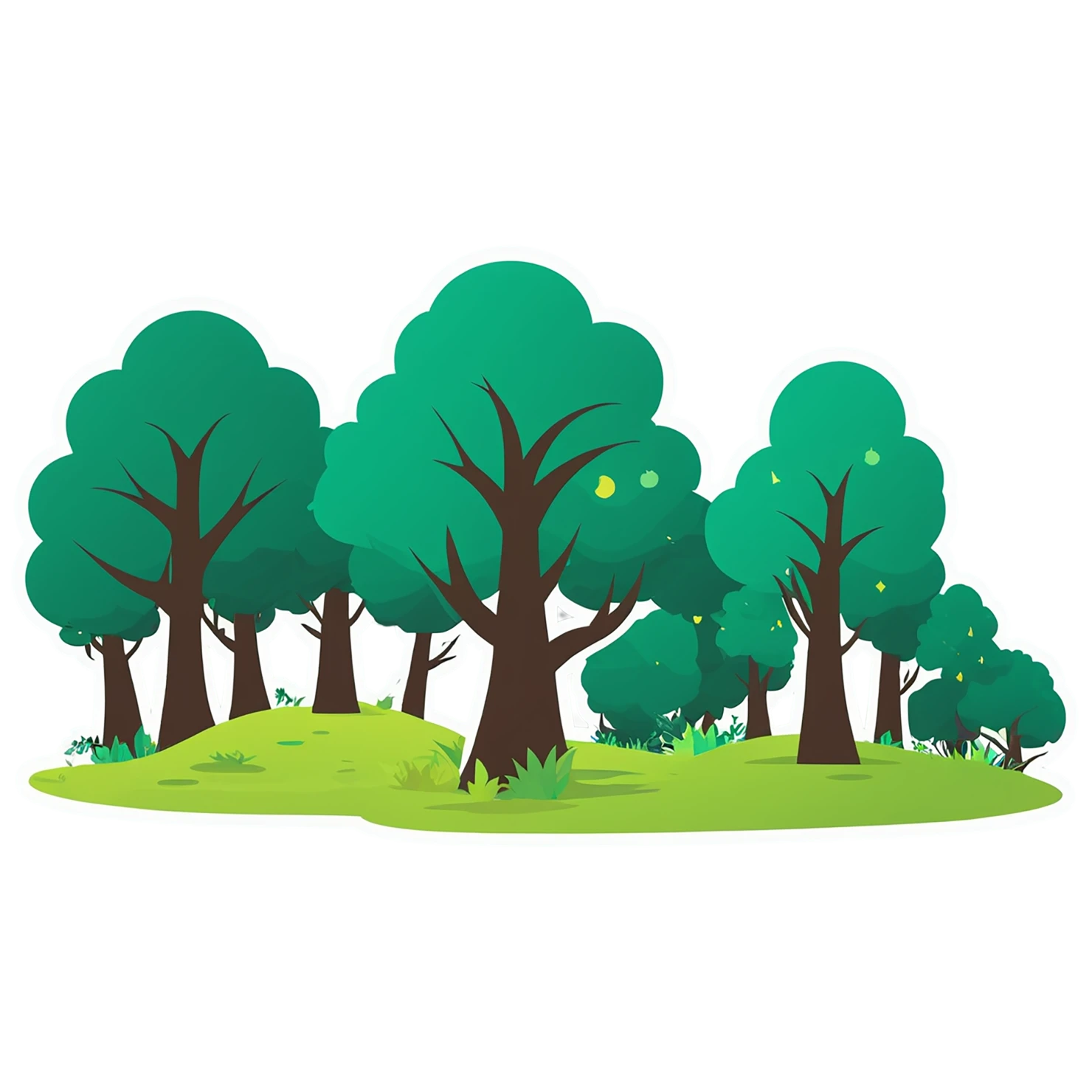 Forest cute sticker isolated on transparent background #16905