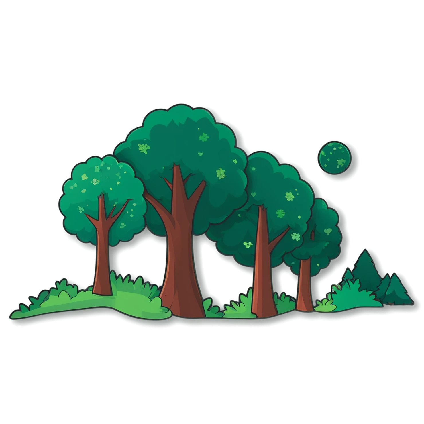 Forest cute sticker isolated on transparent background #16910