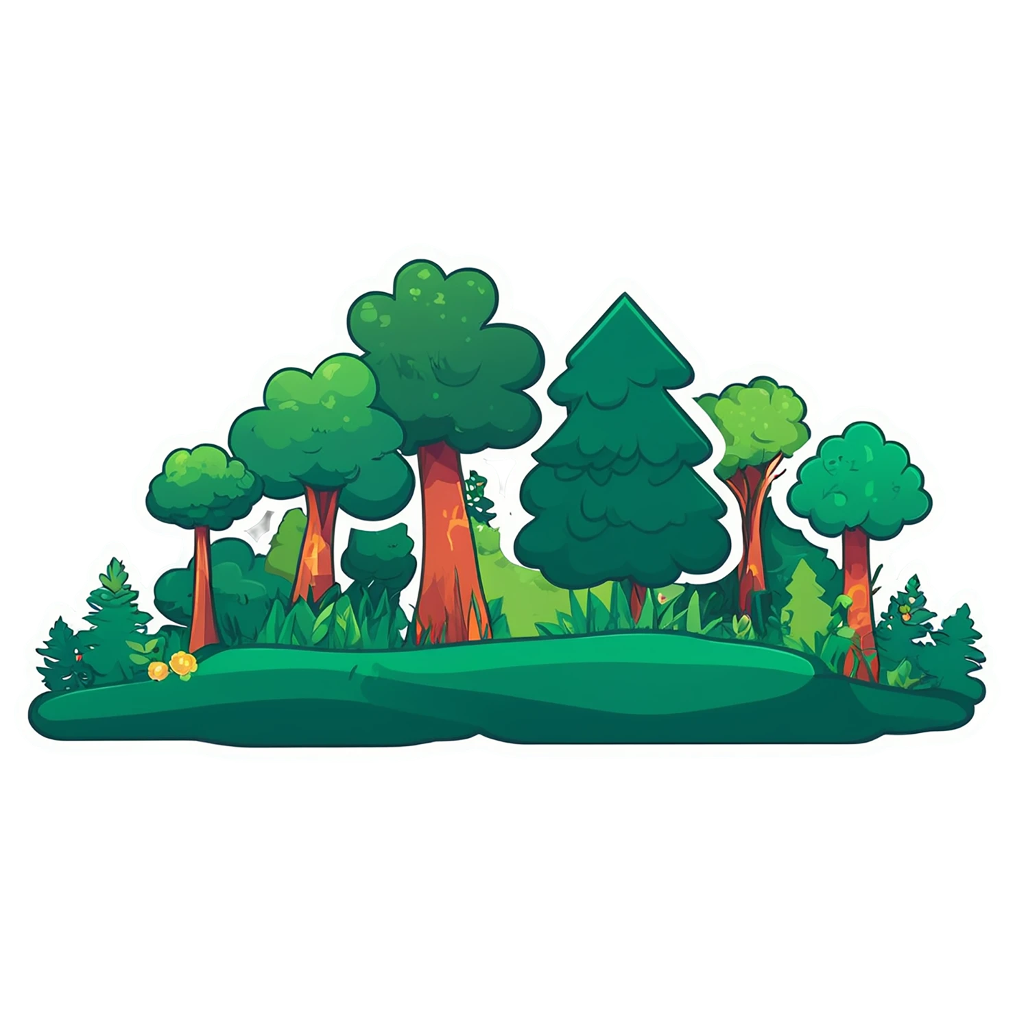 Forest cute sticker isolated on transparent background #16912