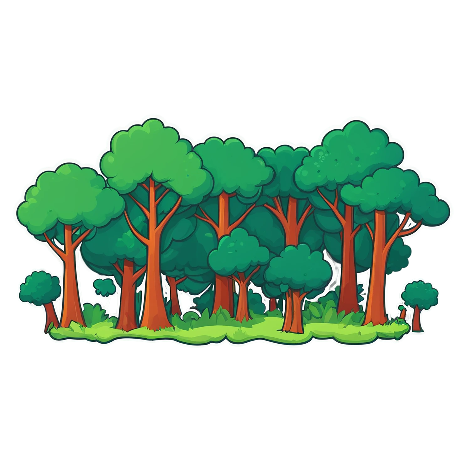 Forest cute sticker isolated on transparent background #16914
