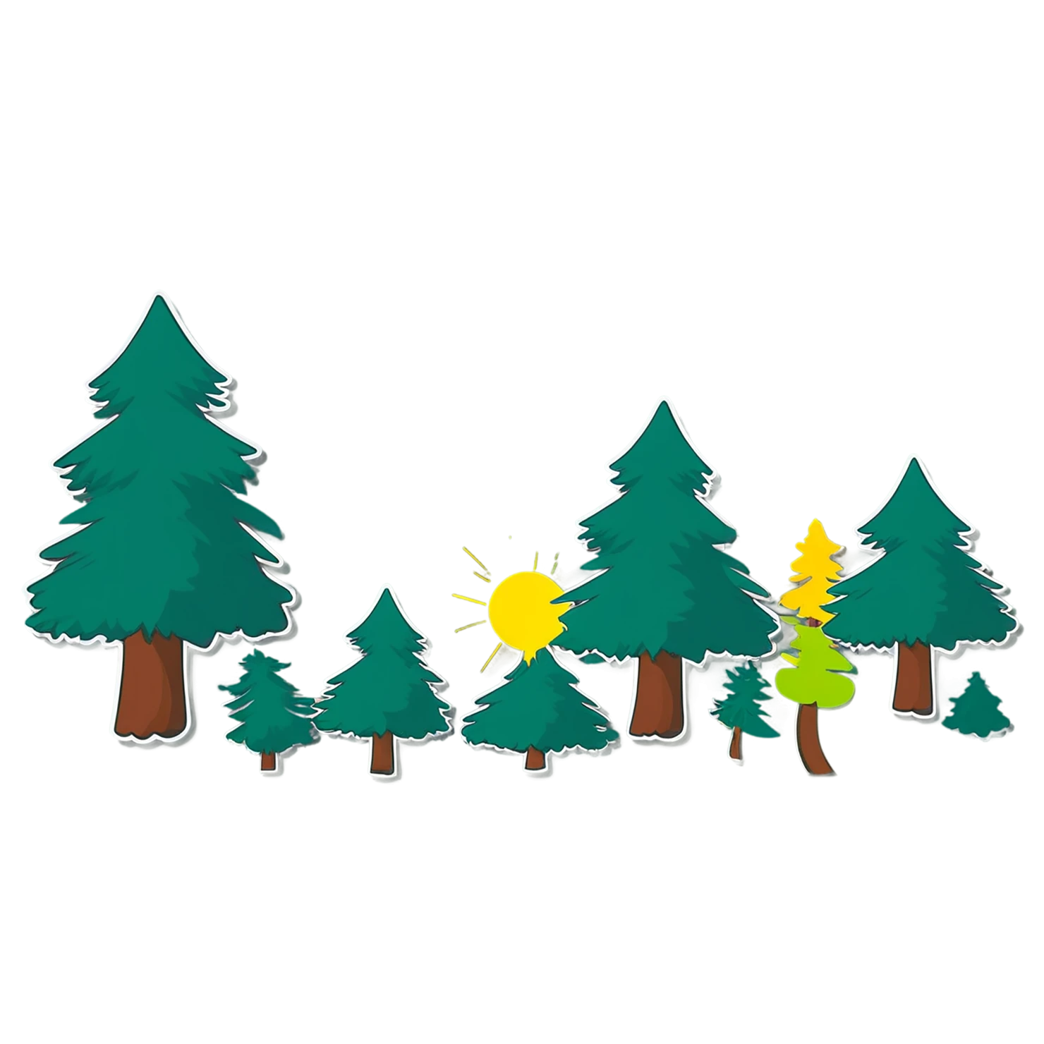Forest cute sticker isolated on transparent background #16915