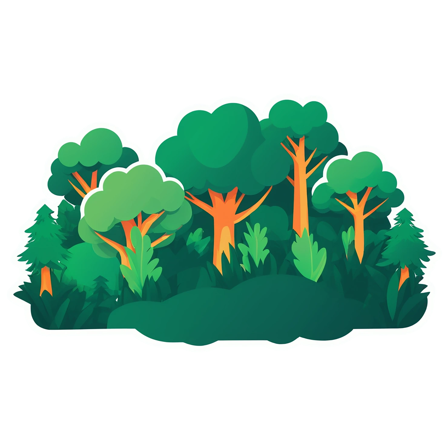 Forest cute sticker isolated on transparent background #16923
