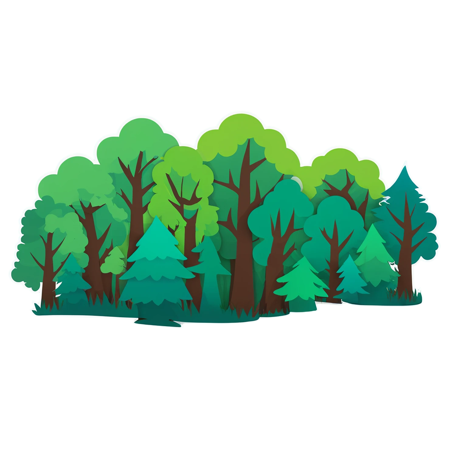 Forest cute sticker isolated on transparent background #16925