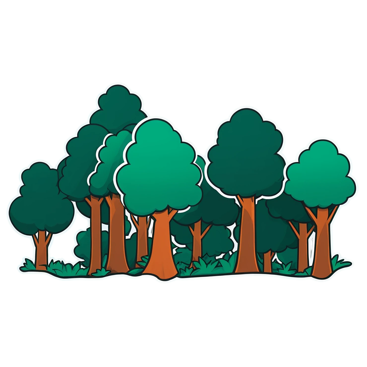 Forest cute sticker isolated on transparent background #16928